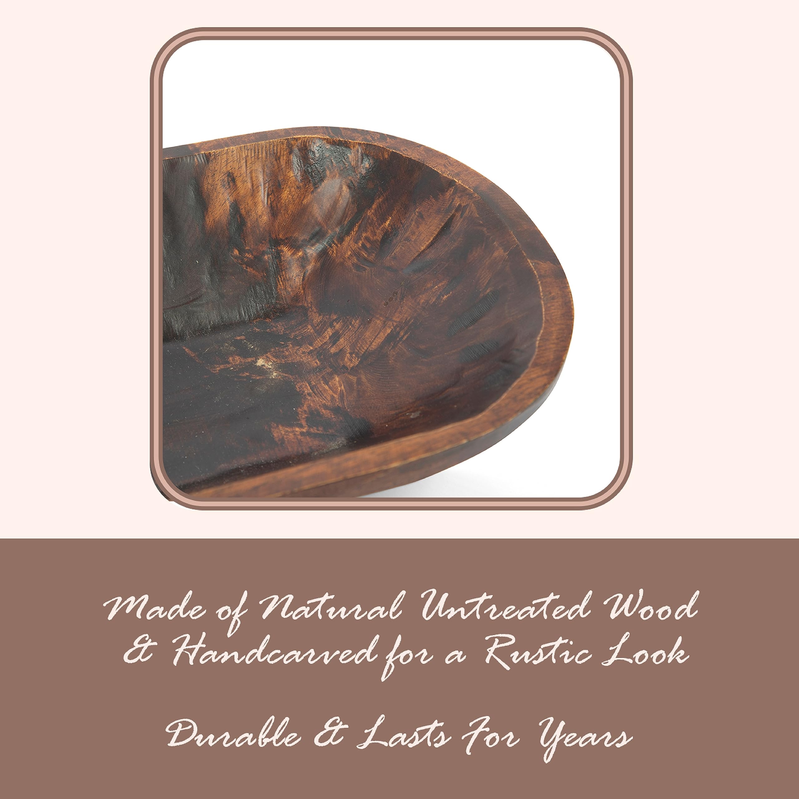 Dough Bowl For Decor - Wooden Dough Bowl - Wooden Bowls for Decor - Decorative Wooden Bowl - Dough Bowls Large Wooden - Wooden Dough Bowls for Decor - Wood Dough Bowl - Large Wooden (Large, Brown)