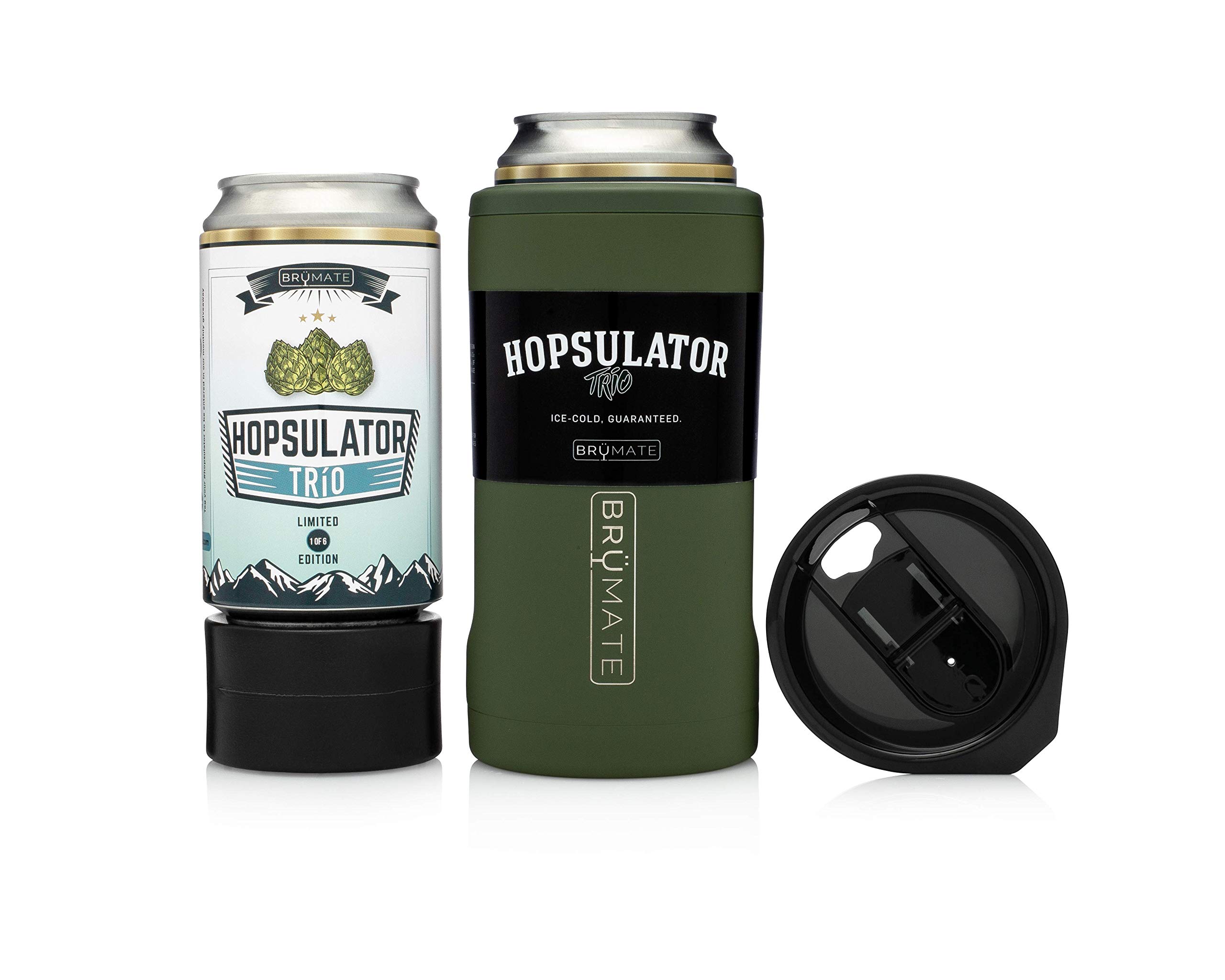 BrüMate Hopsulator Trio 3-in-1 Insulated Can Cooler for 12oz / 16oz Cans + 100% Leak Proof Tumbler with Lid | Insulated for Beer, Soda, and Energy Drinks