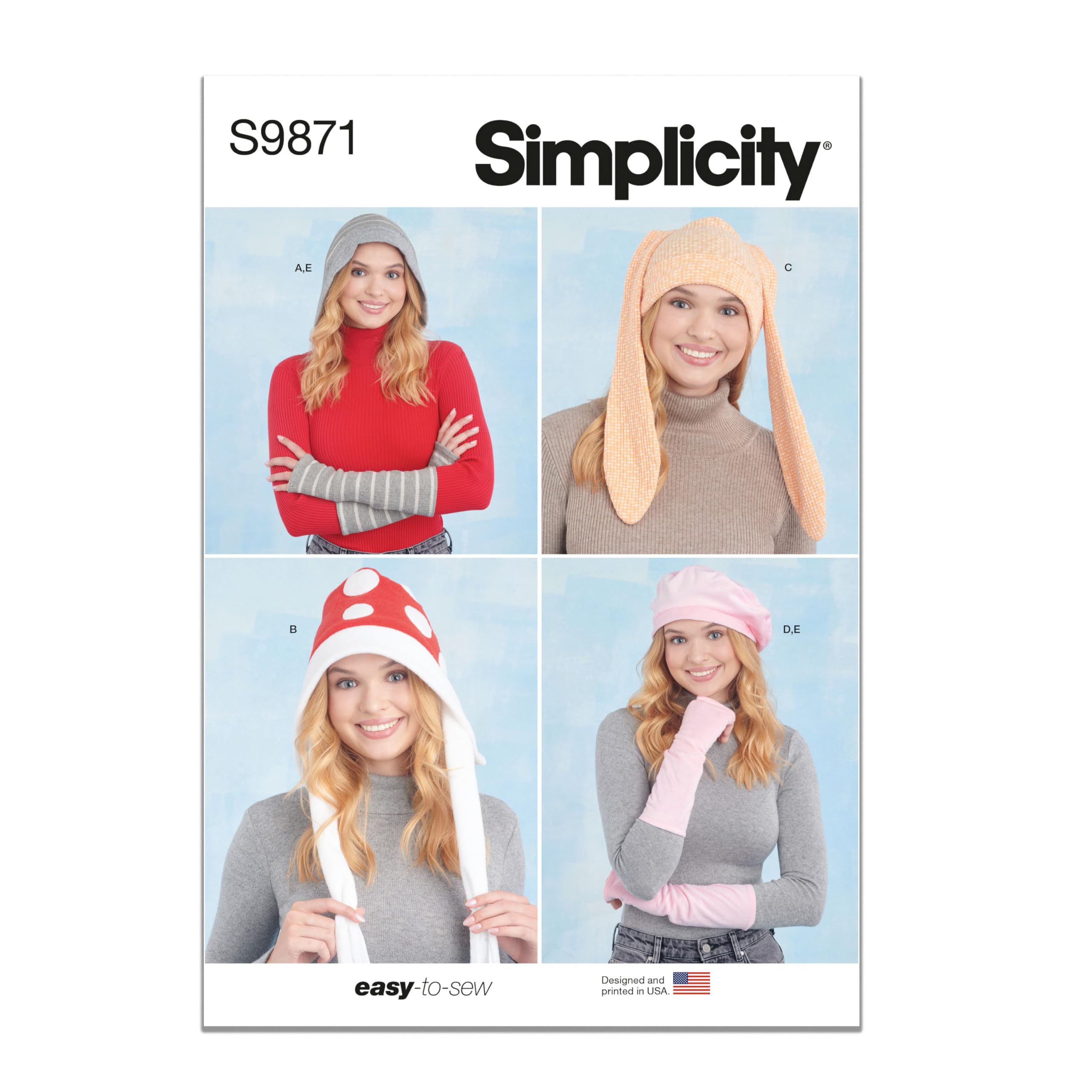 Patron de tricot Simplicity SS9871A pour créer chapeaux et manchettes tendance