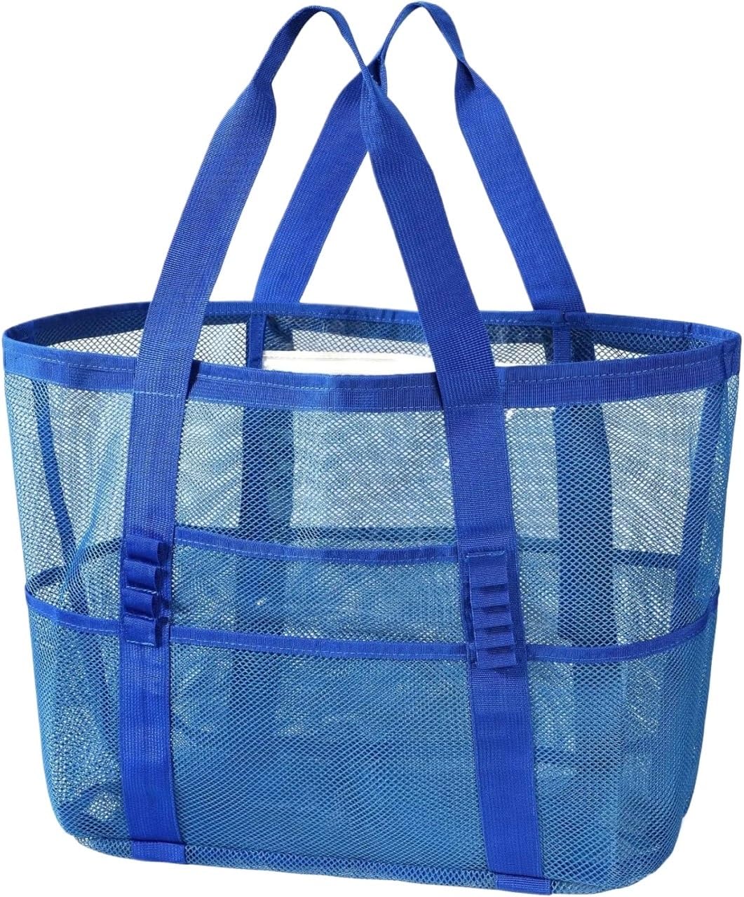 Sac fourre-Tout de Plage pour Femme, Grand Sac de Plage en Maille, fourre-Tout Pliable, Anti-Sable, Mini Poches imperméables