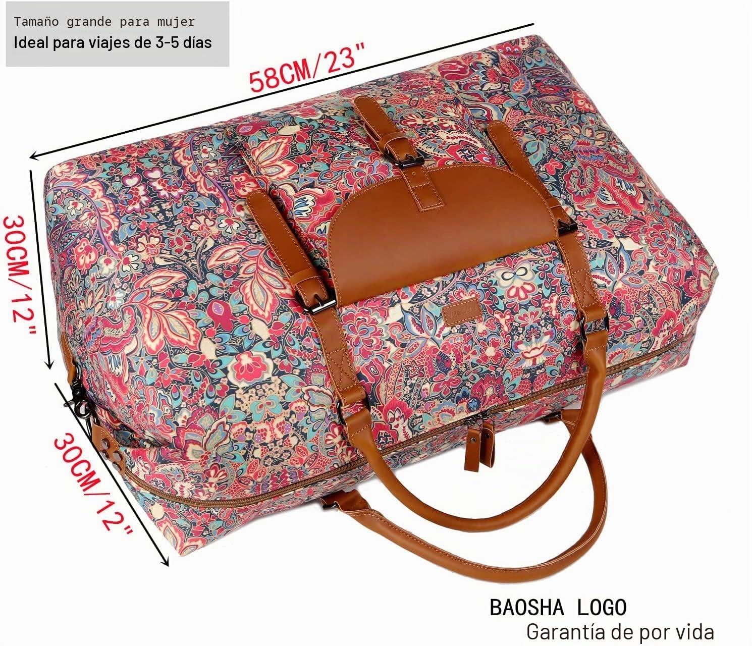 Bolsa de viaje extra grande para mujer 52L, bolsa de fin de semana, Weekender, equipaje de mano, ligera, HB-15