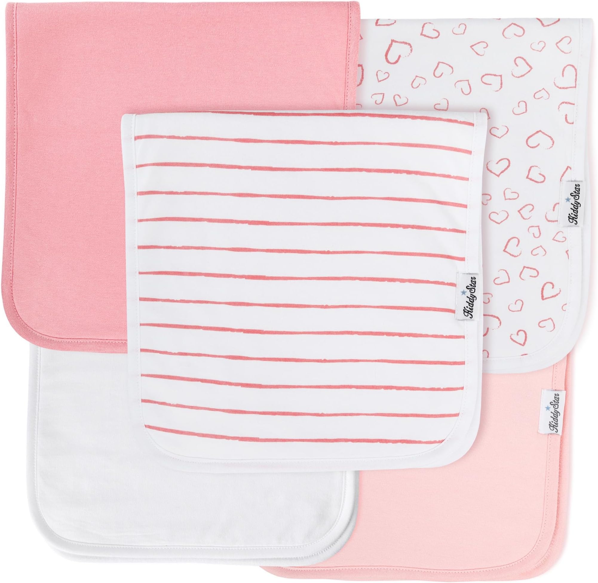 5-Pack Organic Cotton Burp Cloths, Hand Towel, Baby Towel, Washcloth – Absorbent, Multi-Purpose, Soft & Large