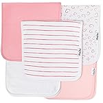 KiddyStar 5-Pack Organic Cotton Burp Cloths - Large, Ultra-Soft 3-Layer Towels for Burping, Shoulder & Hand Use, Highly Absorbent