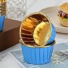Dolphin 25 Muffin Mold - Cupcake molds, Waterproof and Oil Proof Baking Papers, Aluminum Foil Baking Cake Containers for Home or Party - Blue-Gold