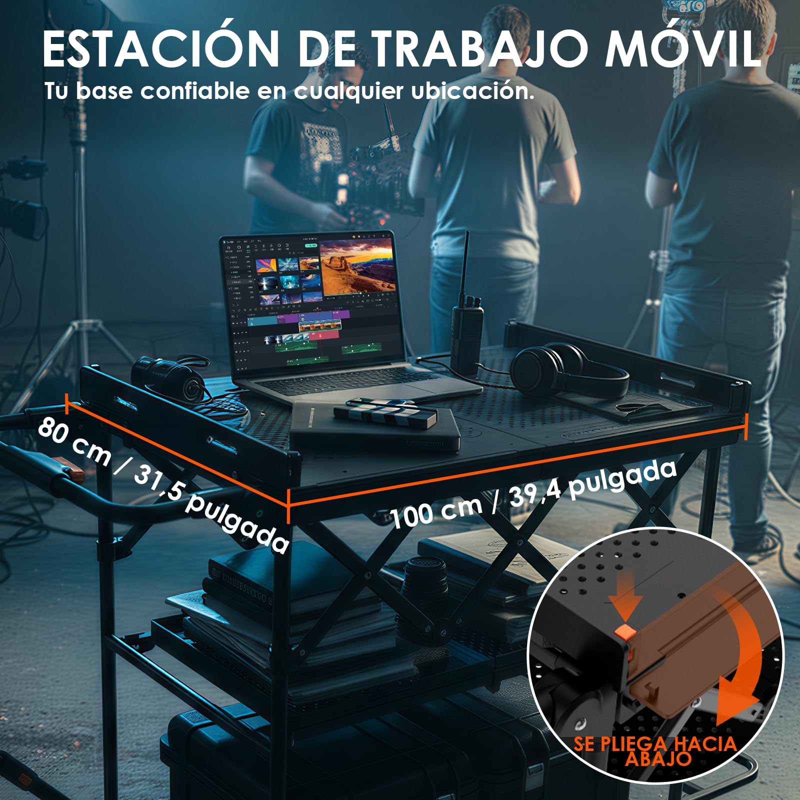 TARION Carro de Fotografía Plegable con Ruedas: Titanrig Cart Pro con Ruedas Neumáticas Ligero Fácil de Montar y Desmontar Compacto para el Transporte con Plataforma Extensible