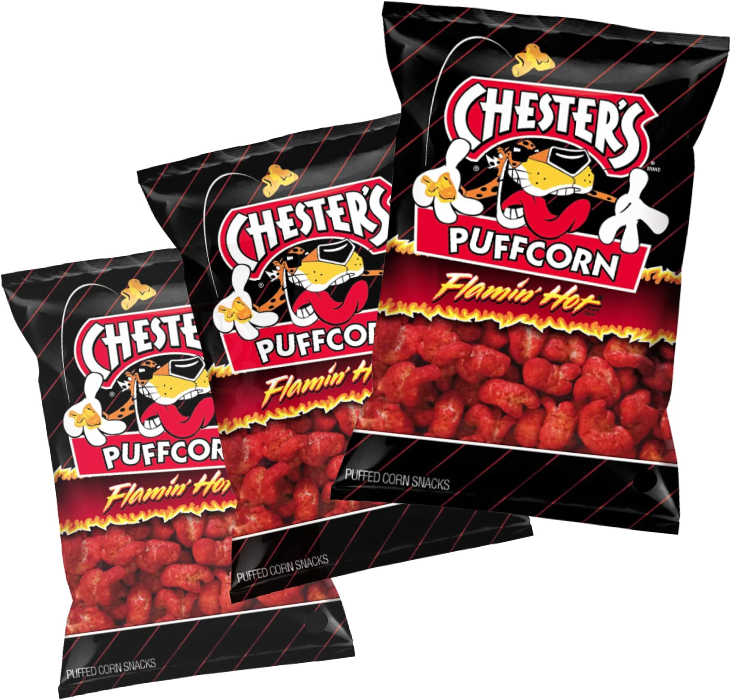 Chestes Flamin Hot Puffcorn, 2 oz, Pack of 3