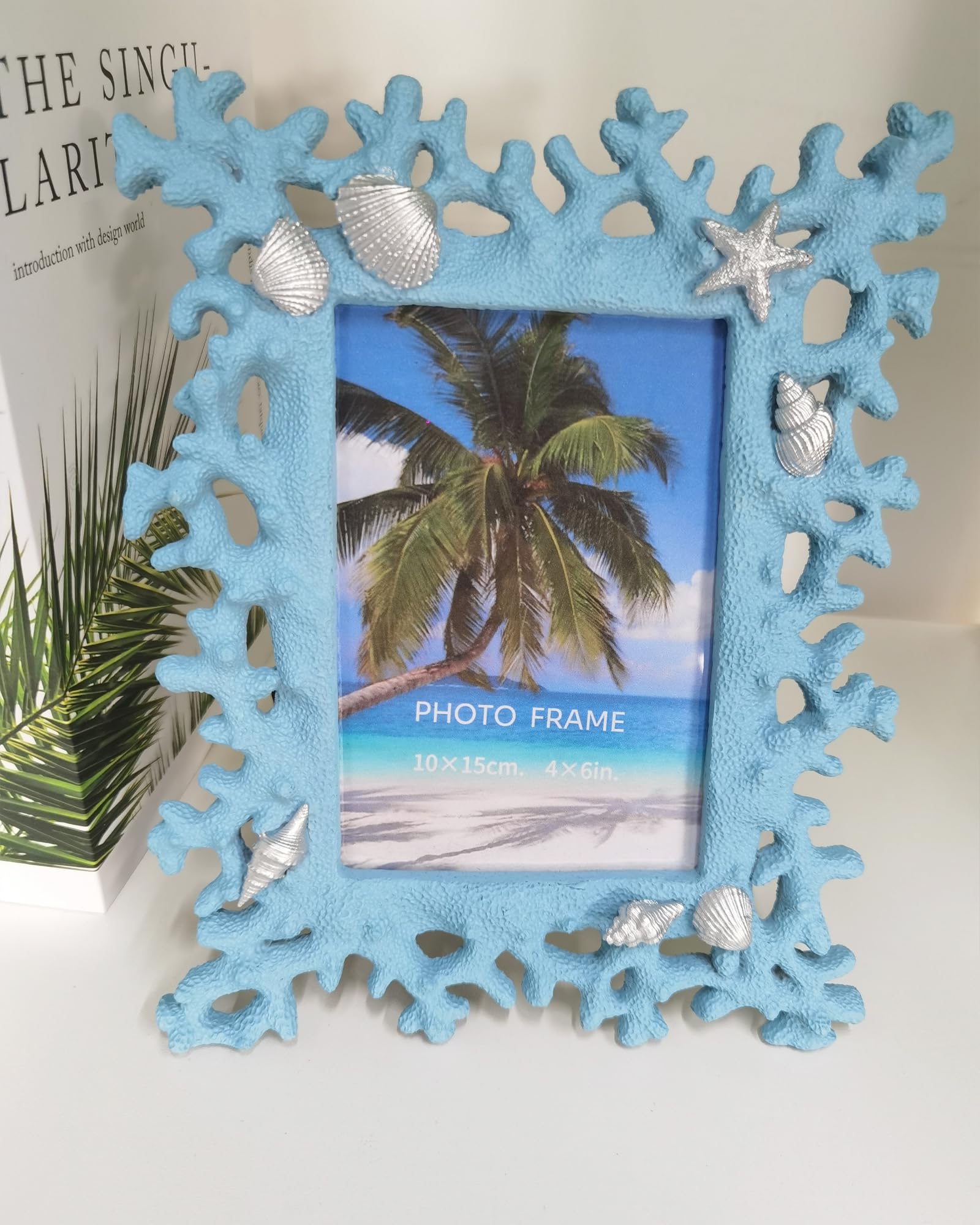 Amazon.com - ZASEUCI Blue Coral Photo Frame 4x6 – Coastal Resin