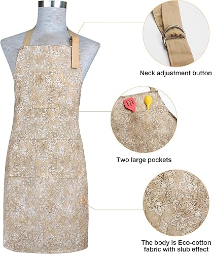 Miniatura 40 de Juego de 5 manoplas para horno y agarraderas con delantal de cocina, guantes de cocina resistentes al calor y agarraderas antideslizantes de