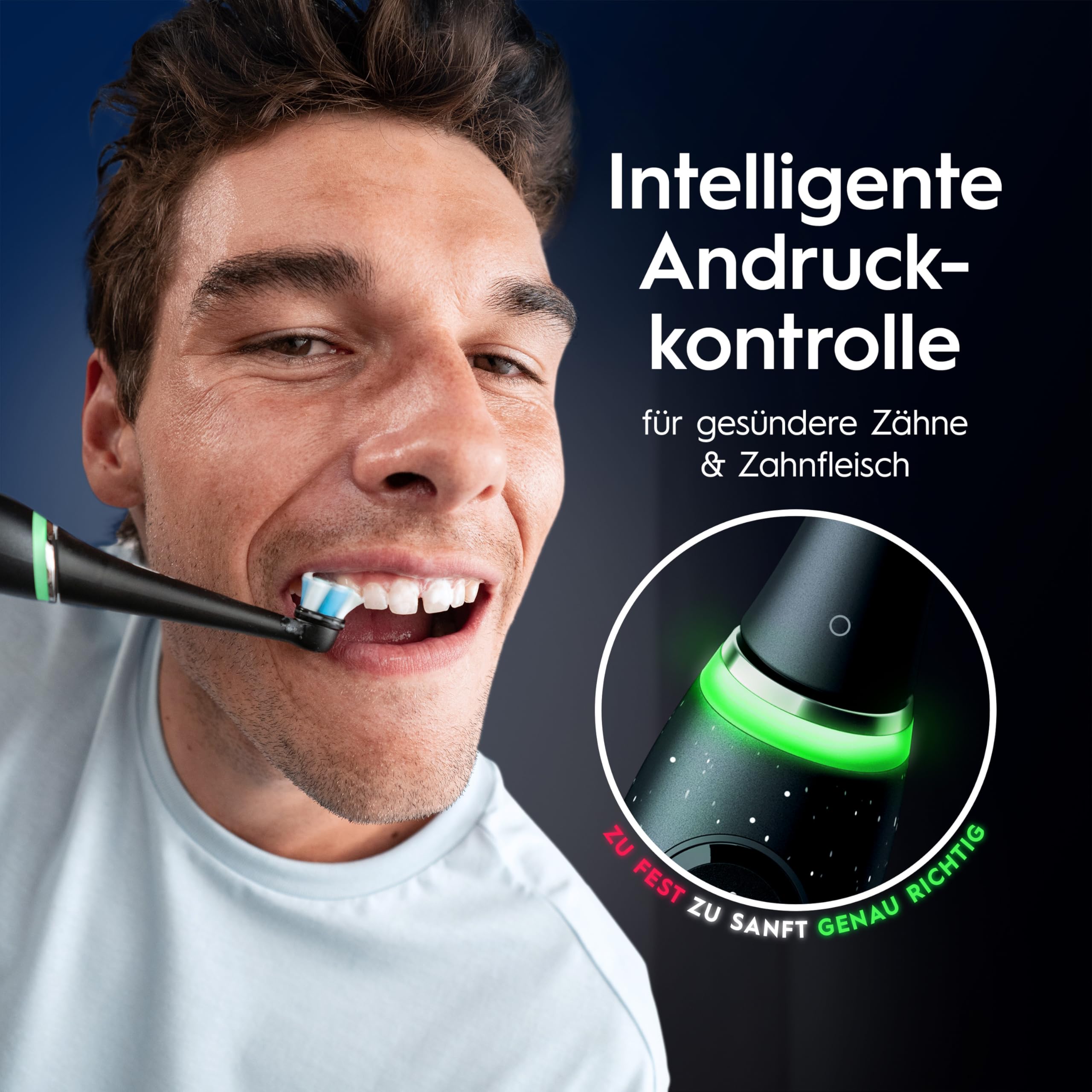 Oral-B iO Series 10 Elektrische Zahnbürste Schwarz PLUS Ausgewählte Original Oral-B iO Aufsteckbürsten Schwarz 7x