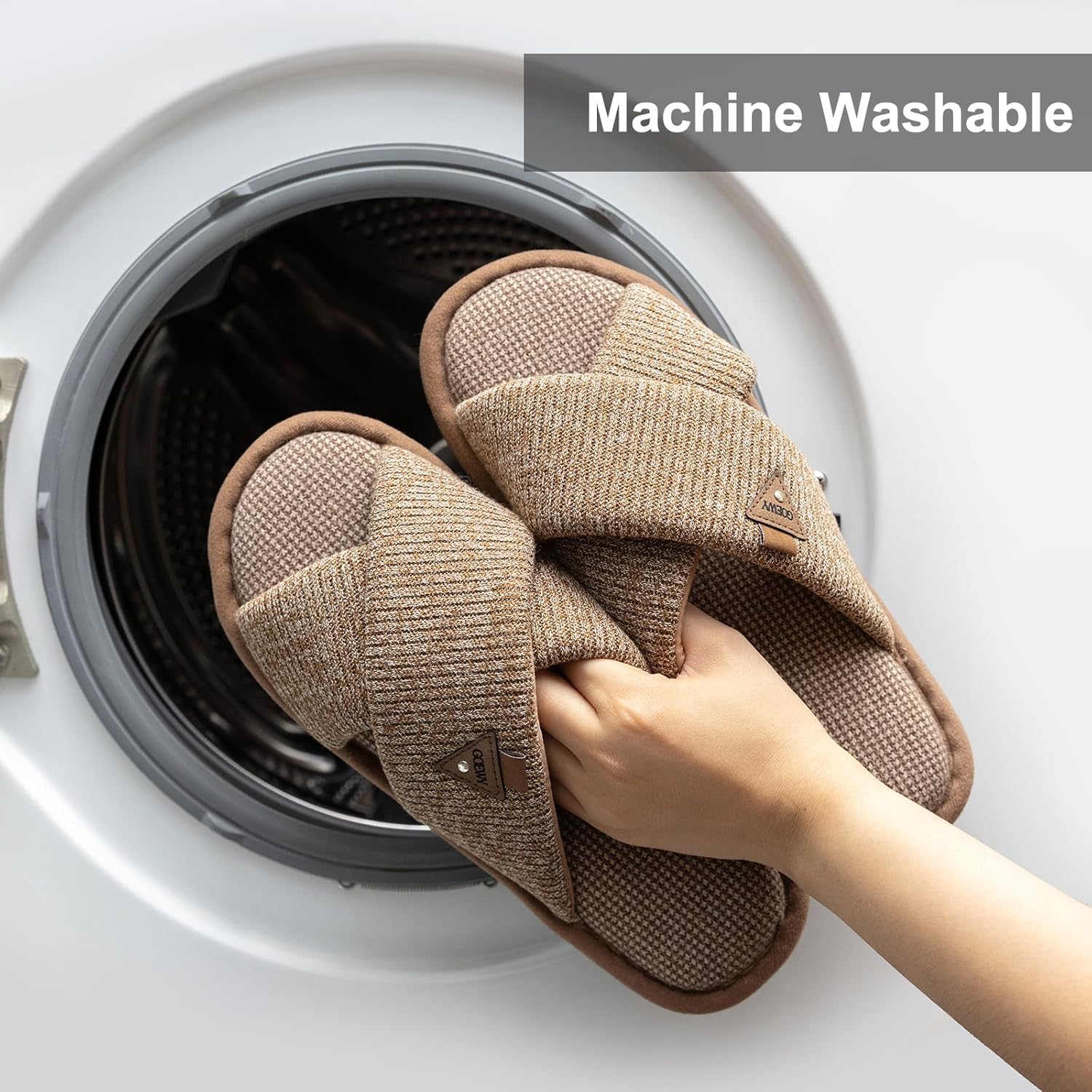 Mens Cozy Slippers Cross Band House Slippers with Memory Foam Soft Non-slip Indoor House Shoes Summer Breathable Slipper - Image 7