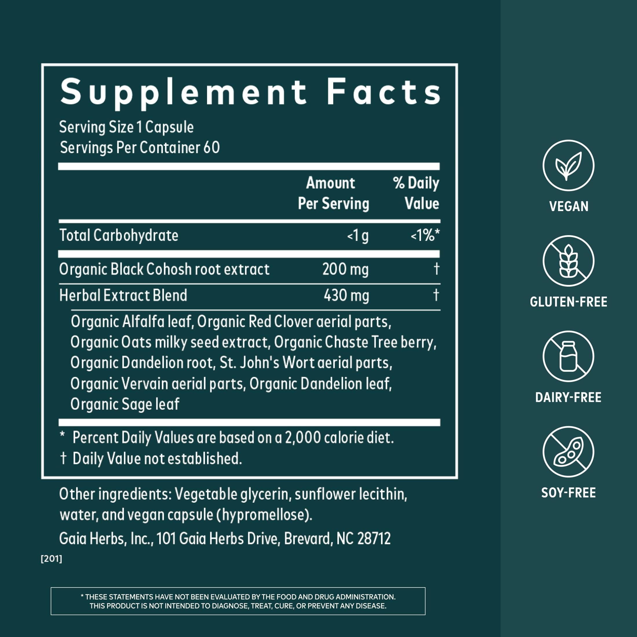 Gaia Herbs Menopause Support Daytime, 60 Vegan Capsules, 60 Servings — Amazon image 2