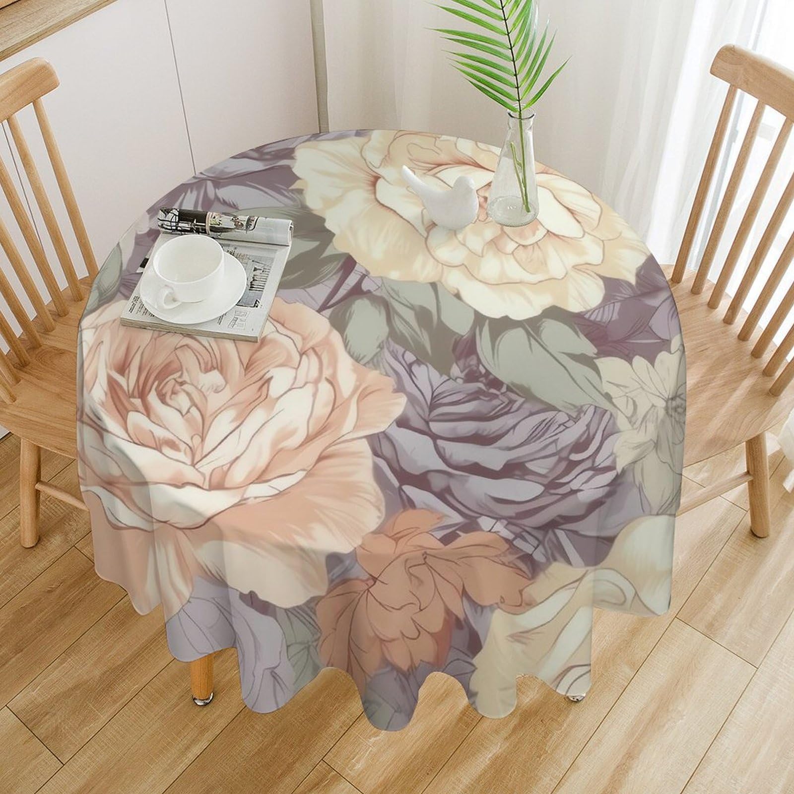 Nappes de table rondes banquet et mariage nappe imprimé rose élégante