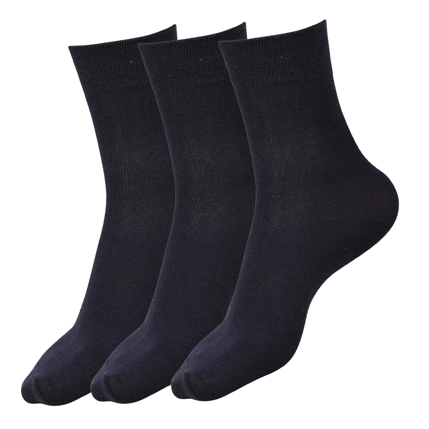 Dollar Unisex Full Length Plain Spandex Cotton School Socks For Kids – Black