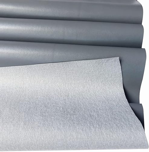 Miniatura 6 de Cueros | Cuero sintético vegano suave gris | 1 yarda (36 pulgadas x 56 pulgadas de ancho) cortado por yarda | Napa sintética de 0.031 in | Tapicería