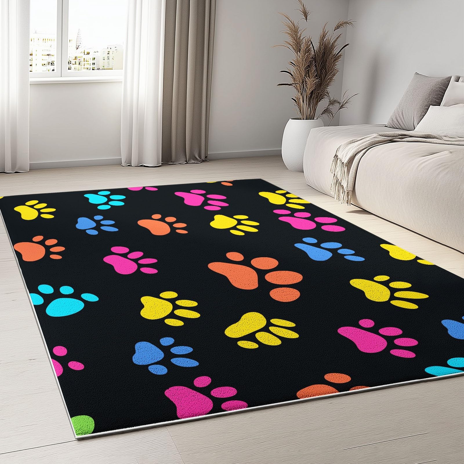 Tapis de salon doux résistant au glissement 80x150 cm pour sols froids