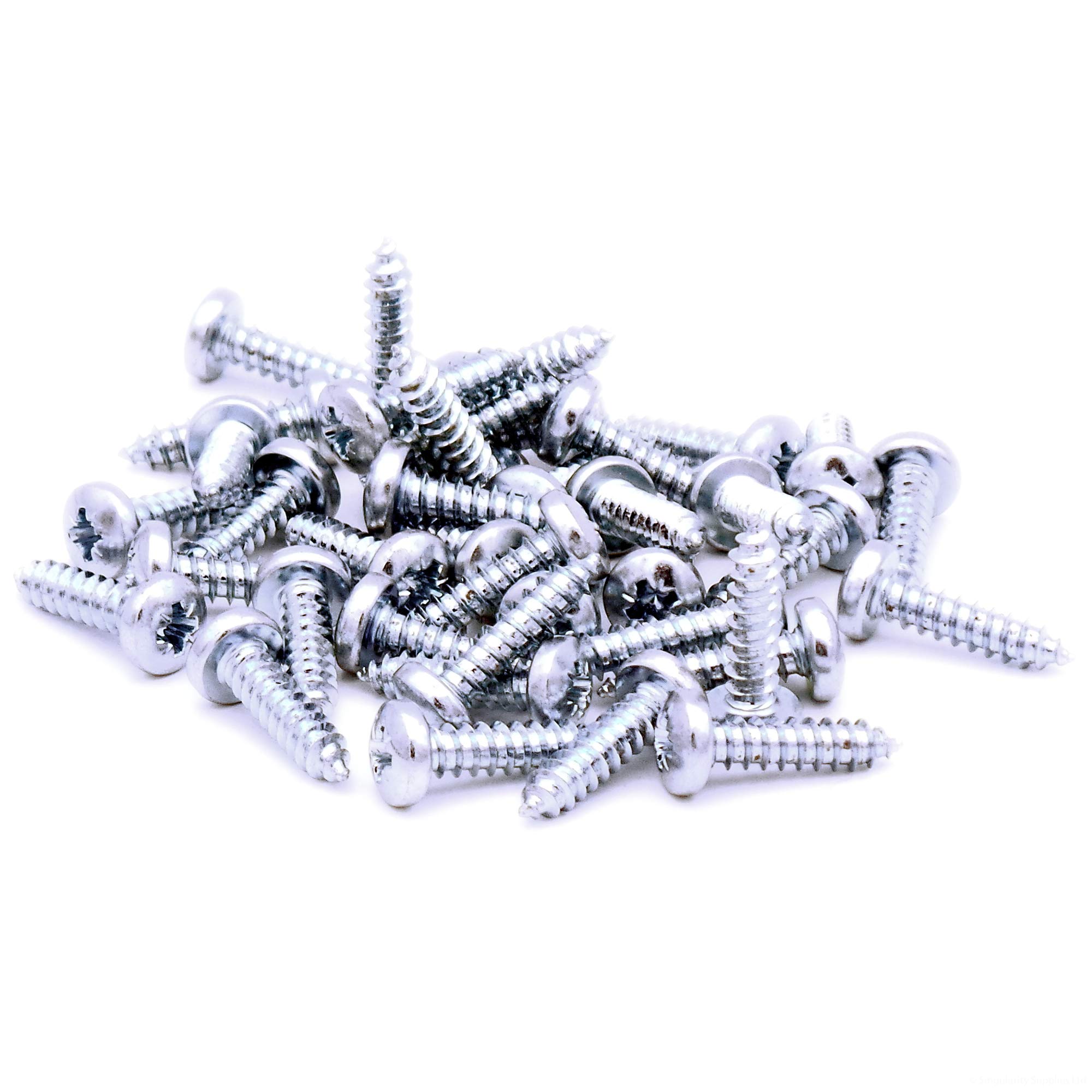 No.10 x 0.5 (4.8mm x 13mm) Pozi Pan Self-Tapping Screw - Steel (Pack of 50)