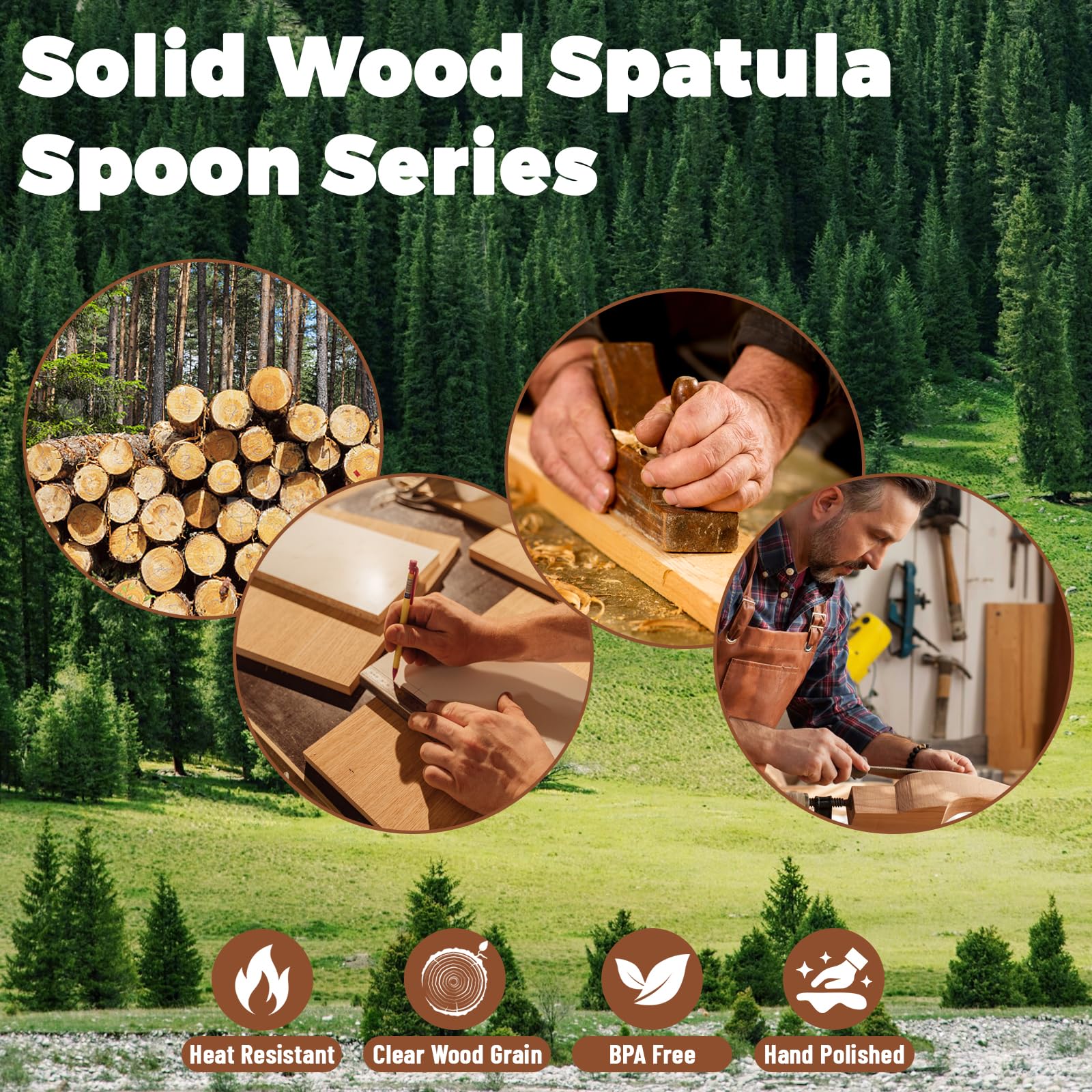 13 Pezzi Set Mestoli in Legno Set Utensili Cucina in Legno Spatola Cucina e Cucchiai Cucchiaio Utensili in Teak con supporto,poggiamestolo e ganci