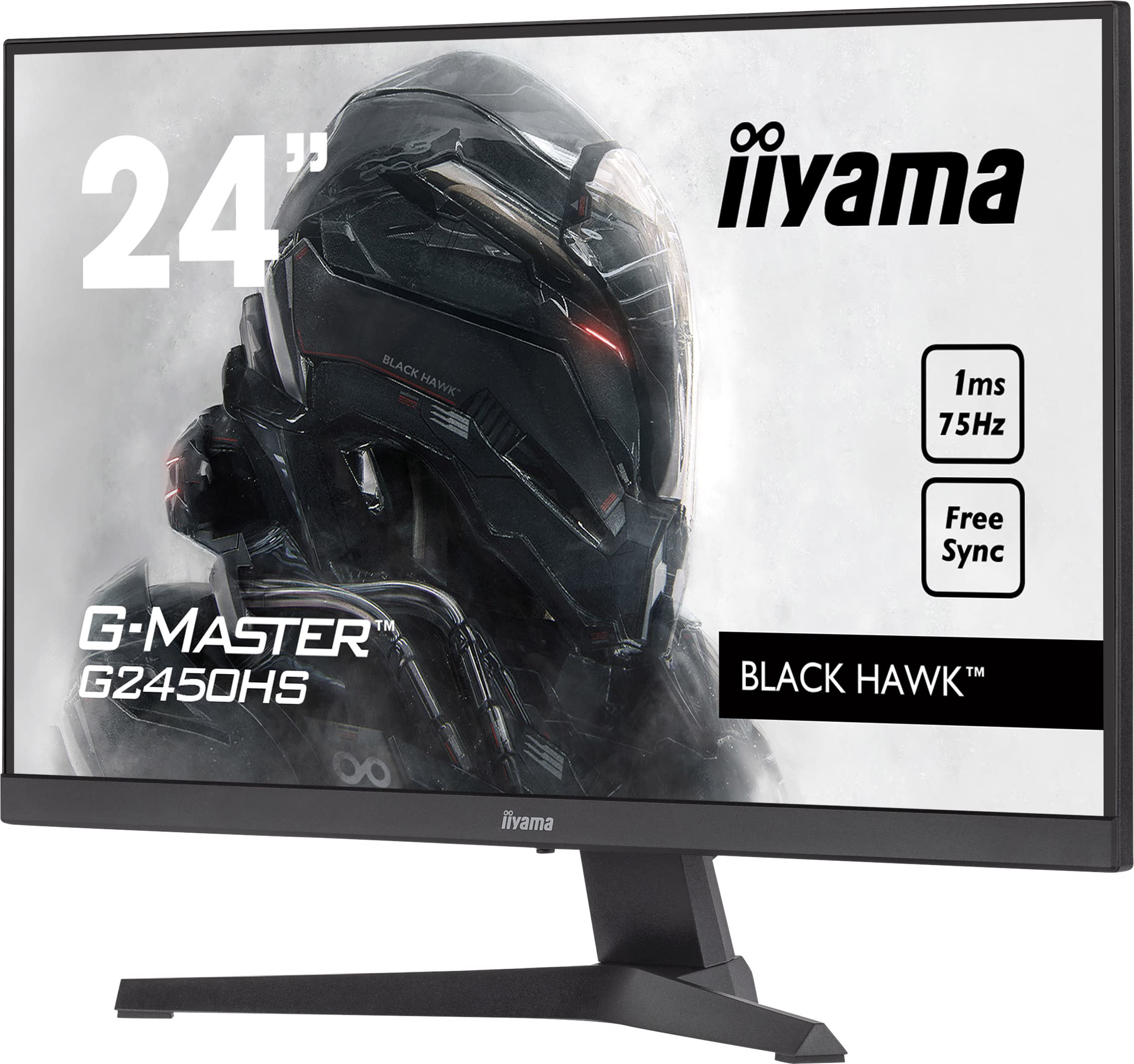 iiyama G-Master G2450HS-B1 Moniteur de 24 pouces FullHD (1920 x 1080), 75Hz, VA, Flicker free, Free sync, Noir