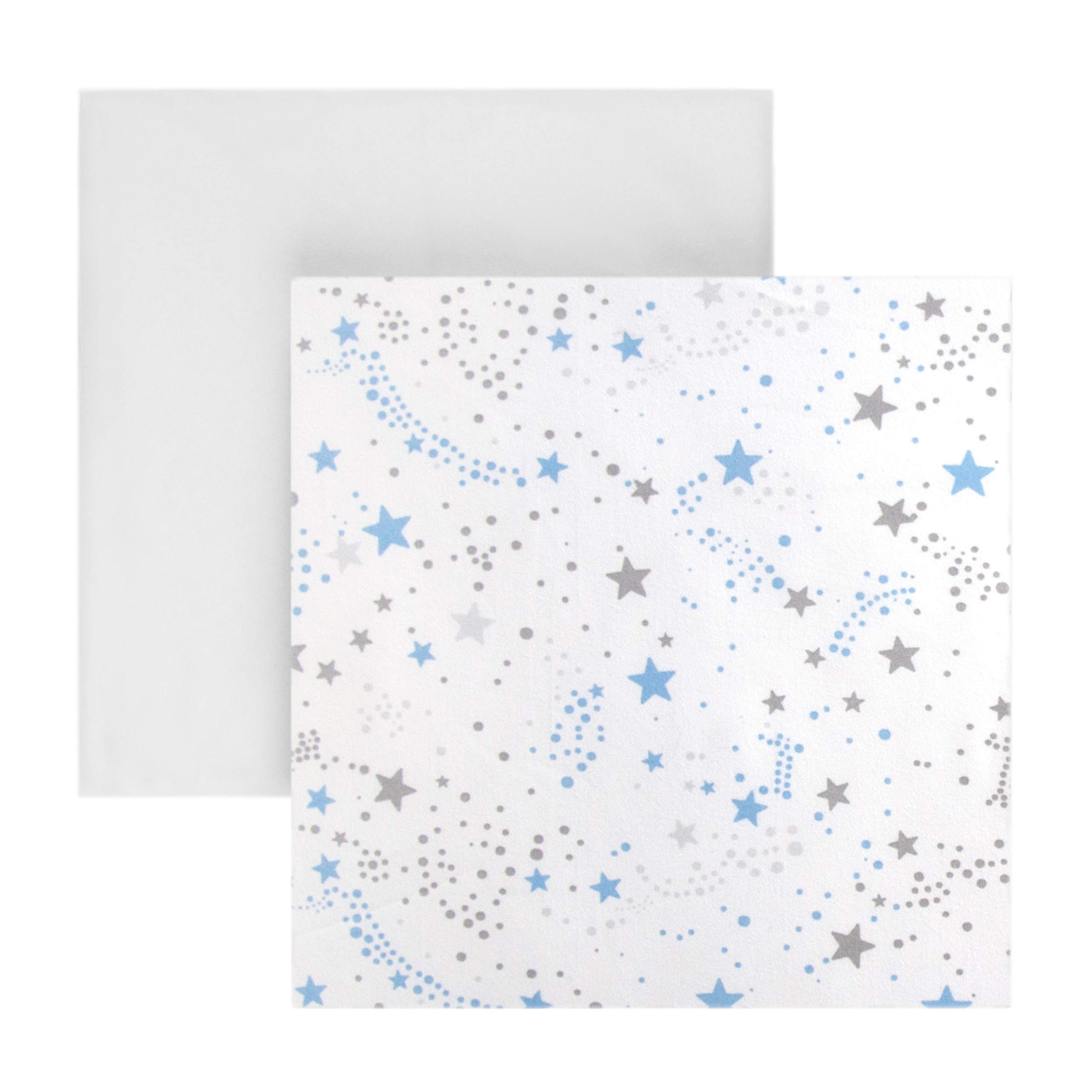 Tadpoles 2 Piece Microfiber Crib Fitted Sheets, Stardust, Blue and Grey