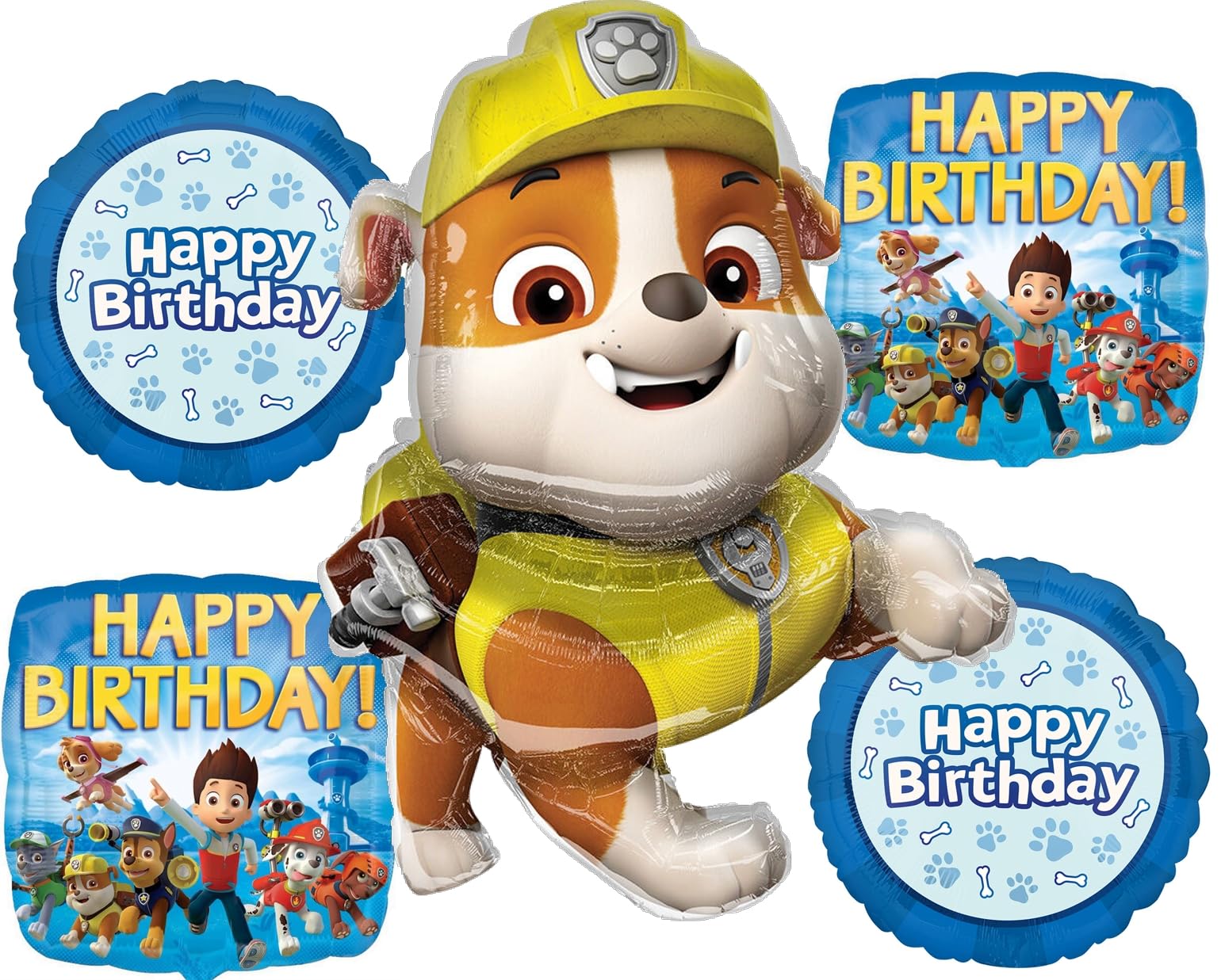 Anagram Rubble Birthday Party Supplies Pups on Patrol Balloon Bouquet Decorations