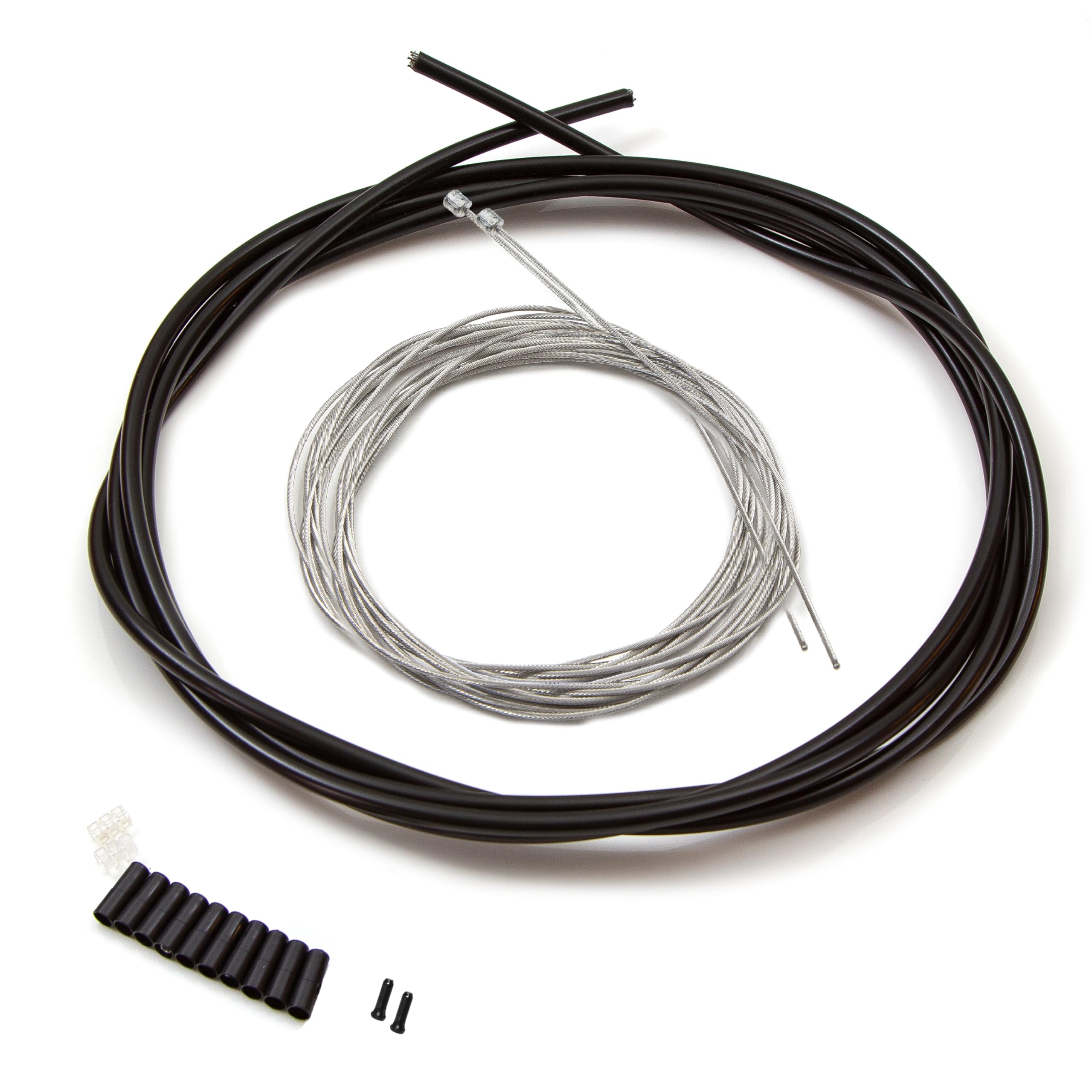Clarks Cycle Systems Stainless Steel Road/MTB Gear Inner & Outer Cable Kit, Front & Rear, Black