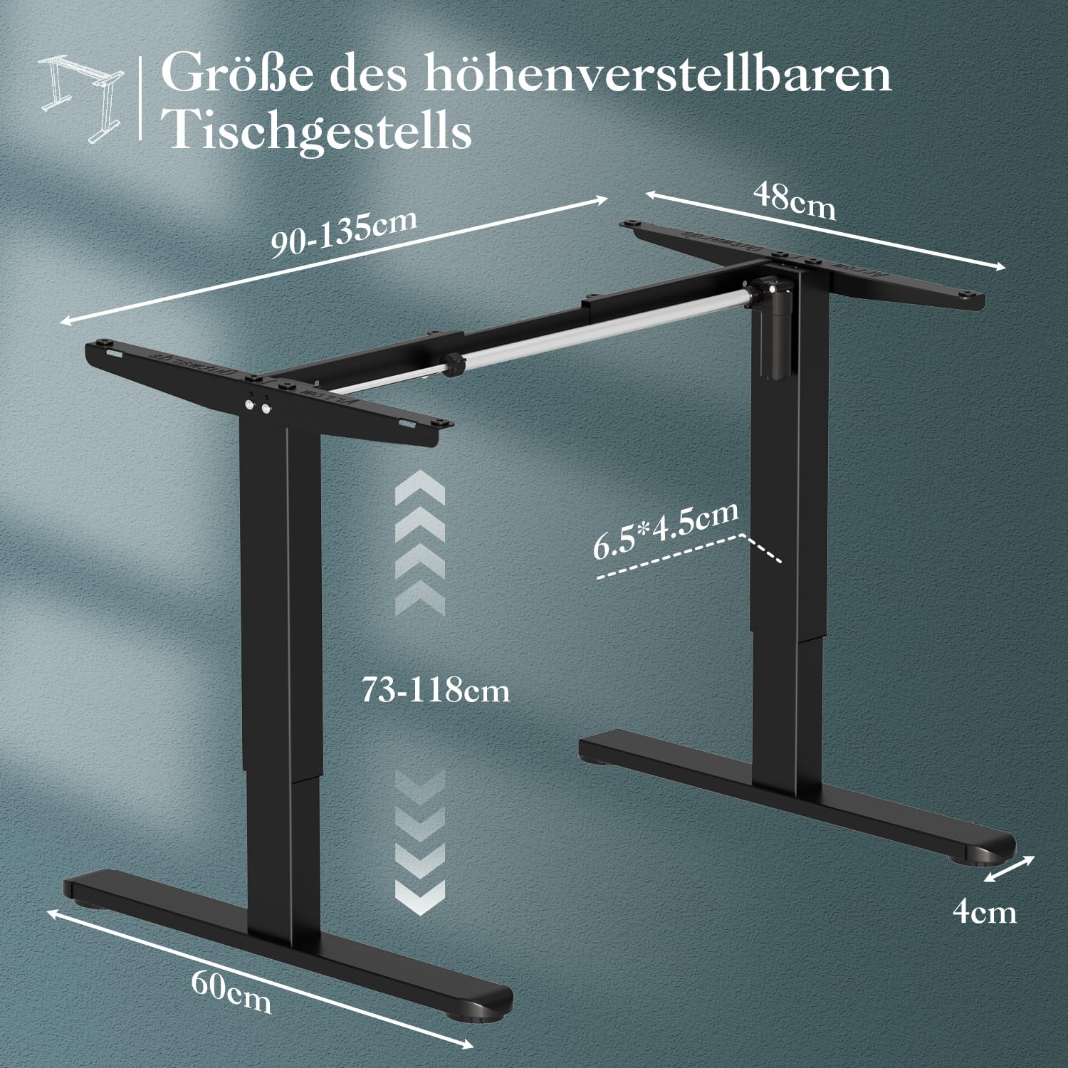 JUMMICO Höhenverstellbarer Schreibtisch Gestell mit 2 Memory-Funktion | Stabiles höhenverstellbares Tischgestell, elektrisch stufenlos höhenverstellbar, geeignet für Stehschreibtisch und Stehpult