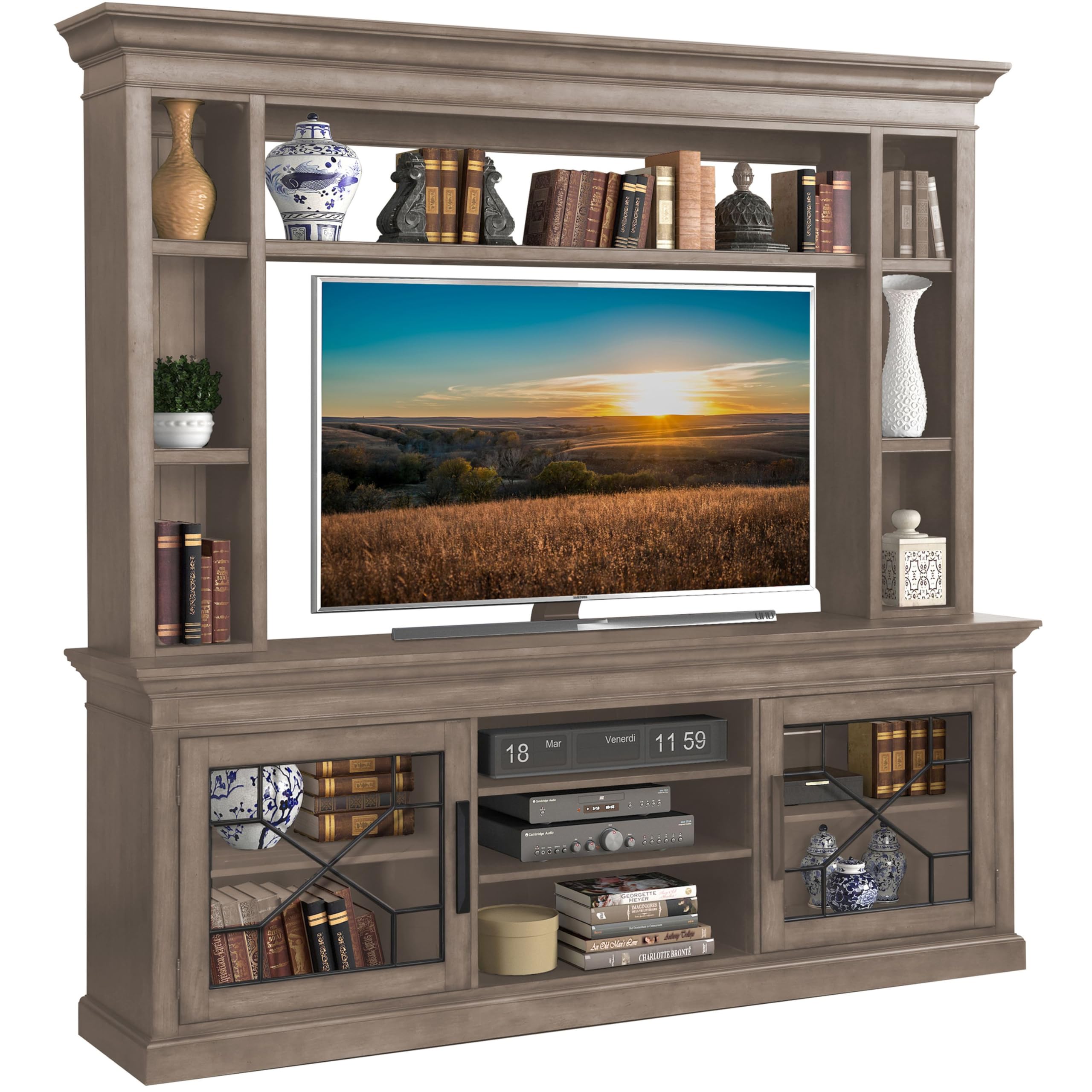 Parker House Sundance Traditional Wood Console with Hutch in Brown