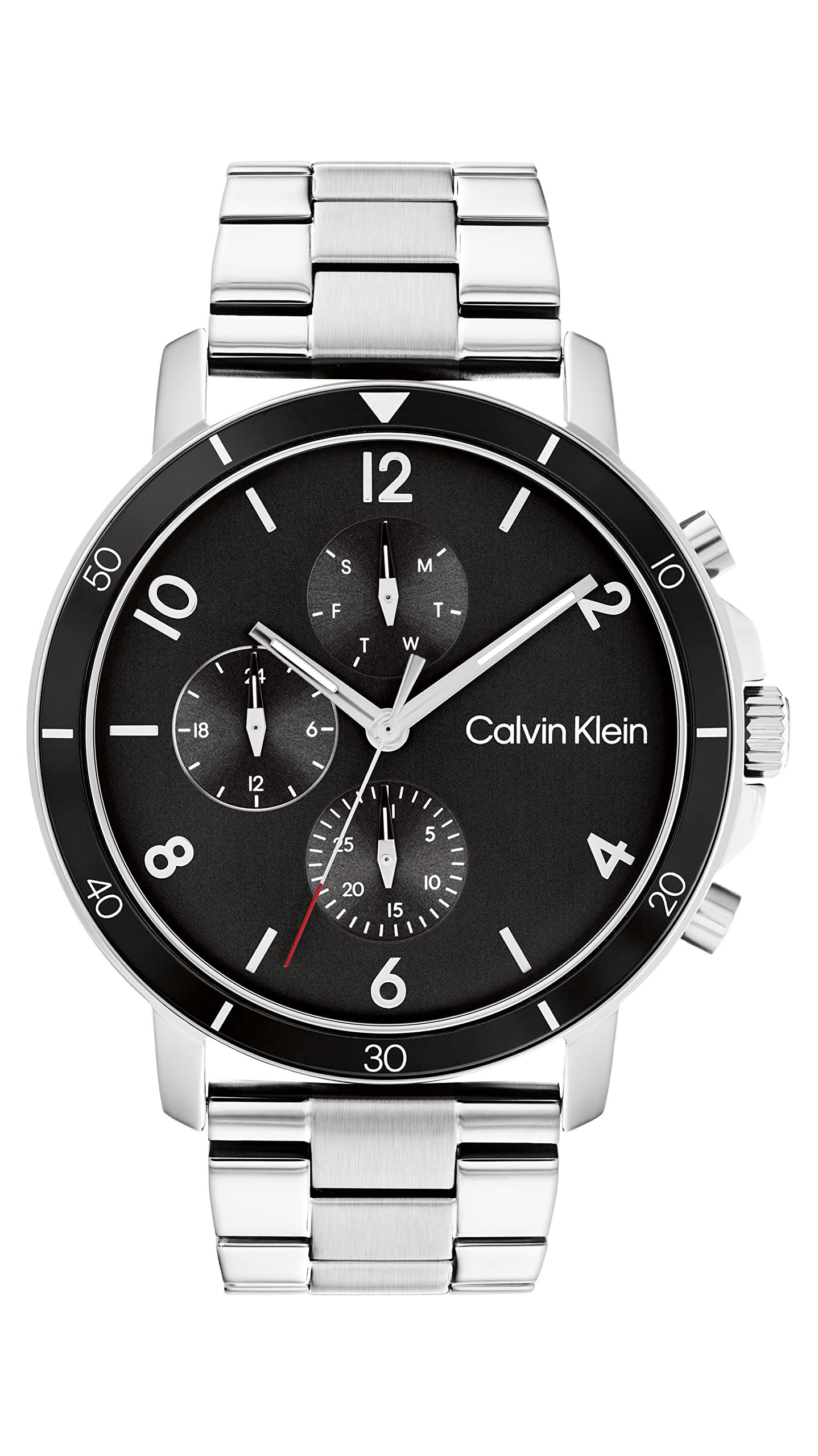 Calvin Klein Orologio analogico multifunzione al quarzo da uomo con cinturini in acciaio inossidabile o silicone