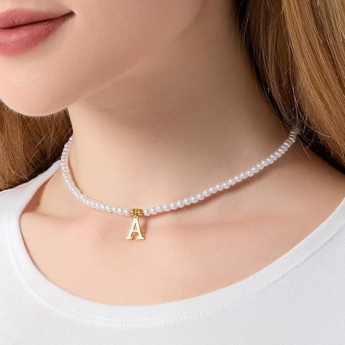 Miniatura 3 de Pearl Initial Gifts Necklace for Girls Gold Pendant With Extension Chain Meaningful Jewelry Gifts for Women