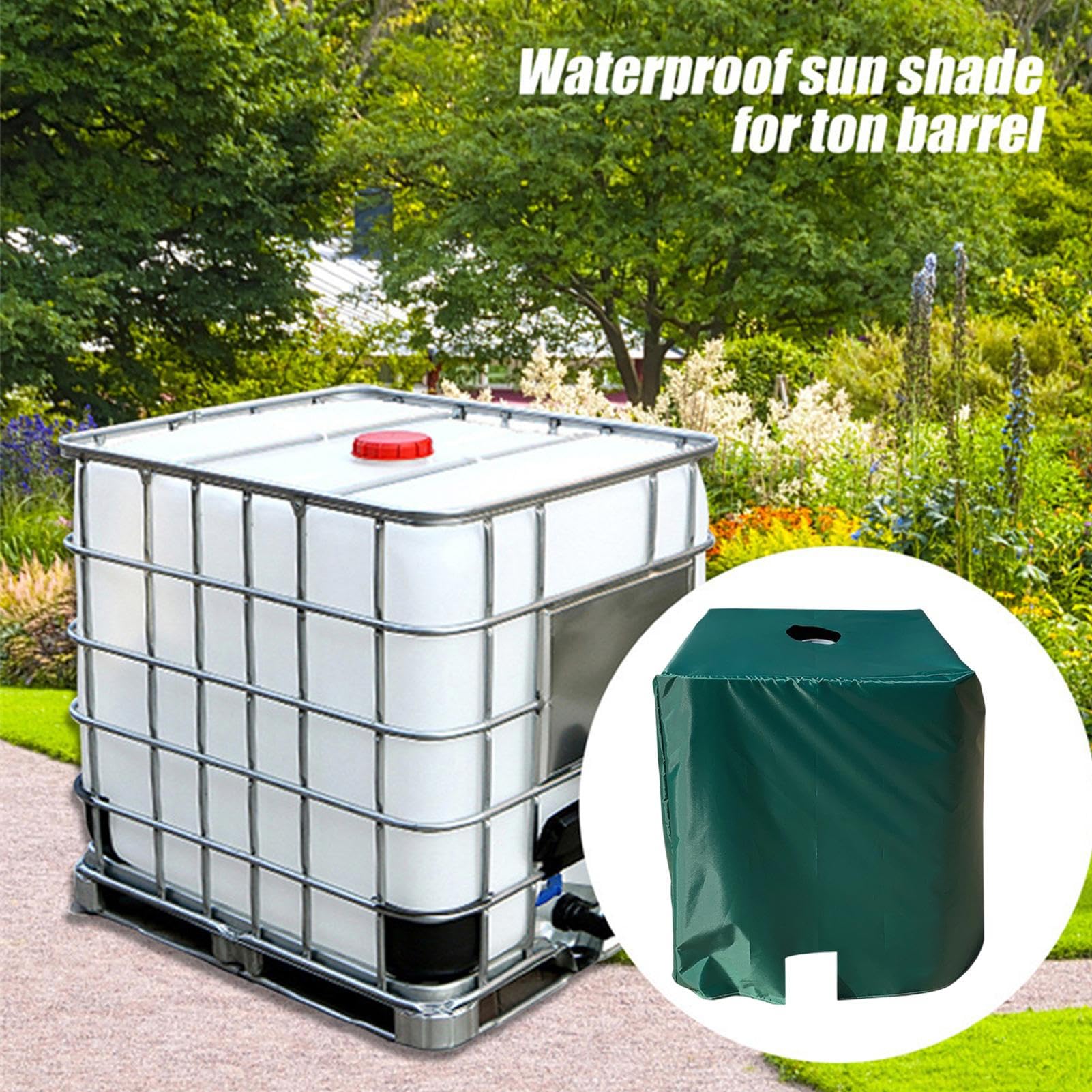 Funda Para Contenedor, Cubierta Protectora Impermeable Antisol, Portátil Reutilizable Térmica Aislante para Jardín Exterior Lluvia Viento Piscina