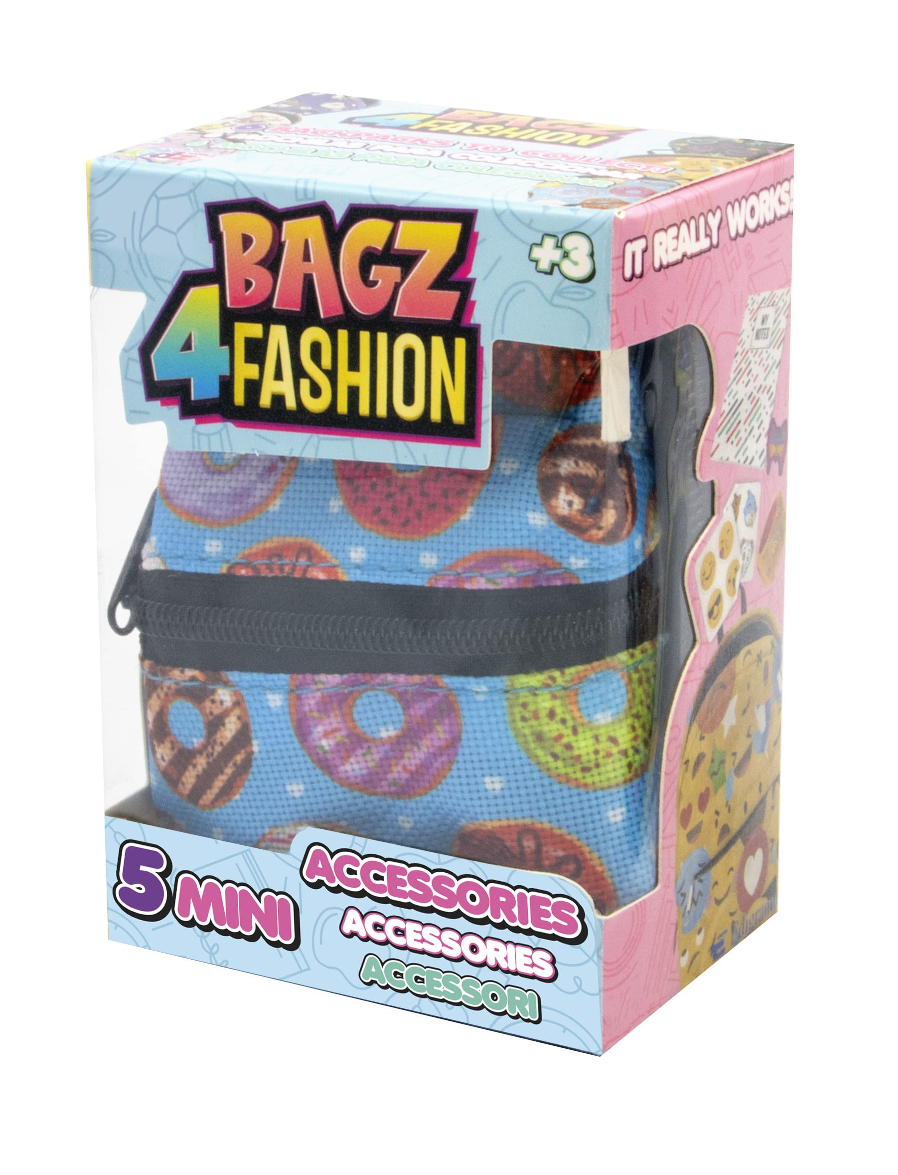 Joy Toy 37962 Bagz4Fashion 9 x 5 cm Mini 5 różnych artykułów piśmienniczych wewnątrz plecaka 7 x 5 x 10 cm, kolorowy