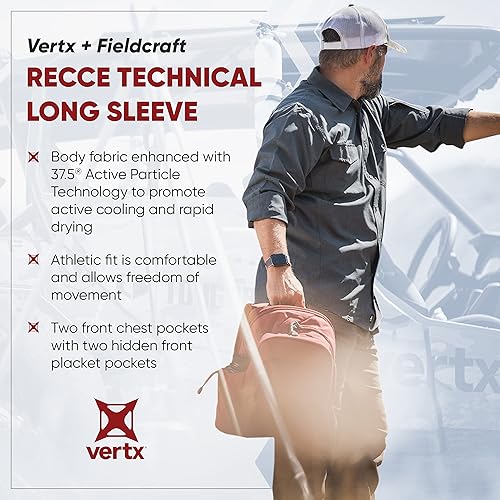 Miniatura 4 de Vertx Men's Recce Technical Short Sleeve Tactical Shirts, Concealed Carry, Outdoor, Overlanding, Hiking, Adventure