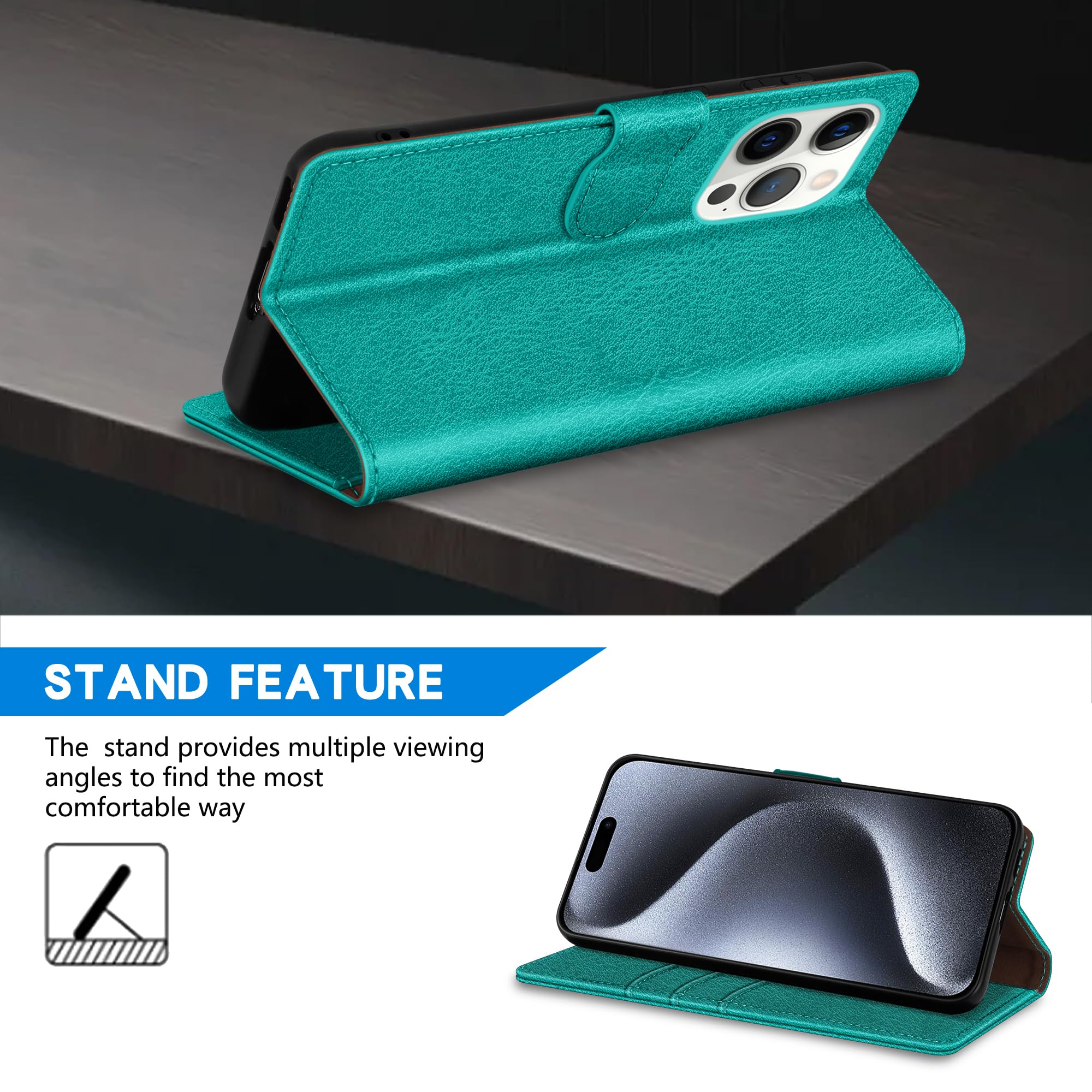 ◆安値ガール(プロフ必読♡)◆ Amazon.com: ZZXX for iPhone 15 Pro Wallet Case with [RFID Blocking