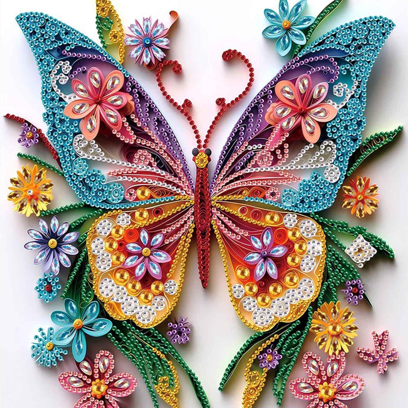 5D Special Shape Diamond Art Painting Kits for Adults, DIY Crystal Rhinestone Gem Art Craft for Beginners, Diamond Mosaic Kit, Home Wall Decor Gift 11.8x11.8 Inch(Butterfly)