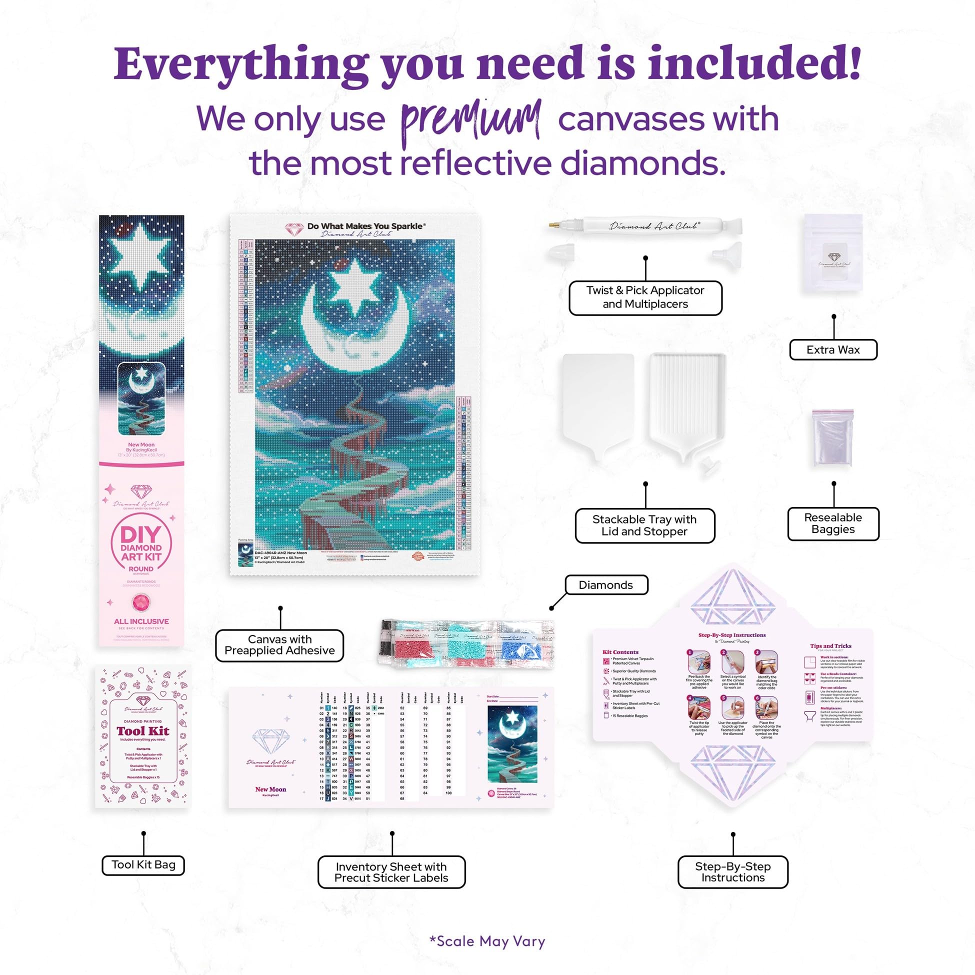 Amazon.com: DIAMOND ART CLUB New Moon Diamond Art Kits for Adults