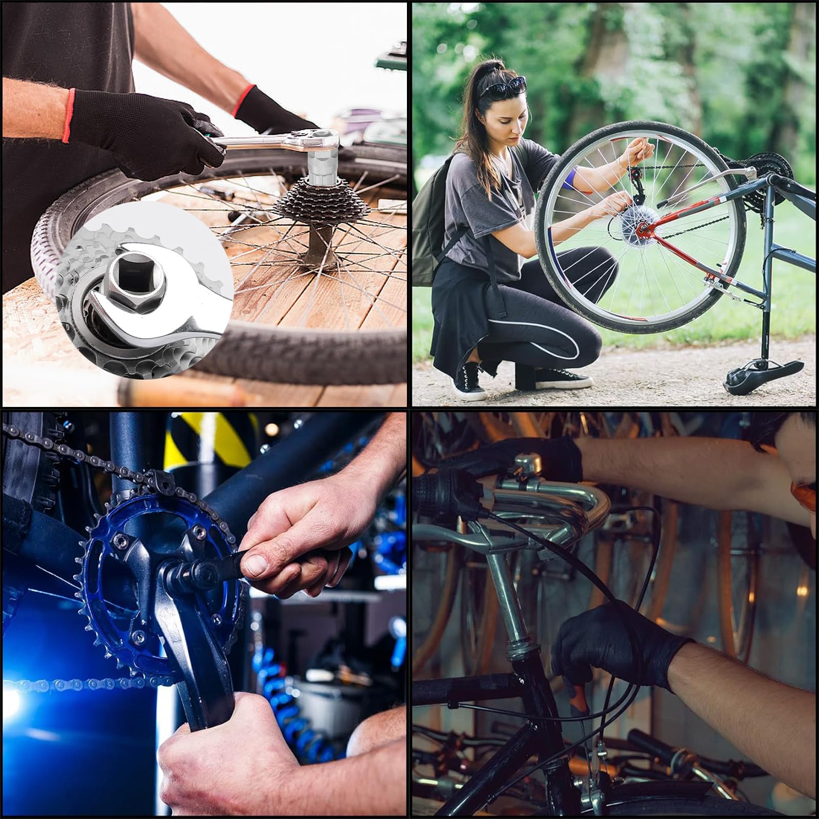 Extractor de Manivela y Bielas para Bicicleta, Kit Herramientas Pedalier, Herramienta de Reparación y Removedor para Mantenimiento de Bicicletas de Montaña o Carretera, Llave de 16 mm