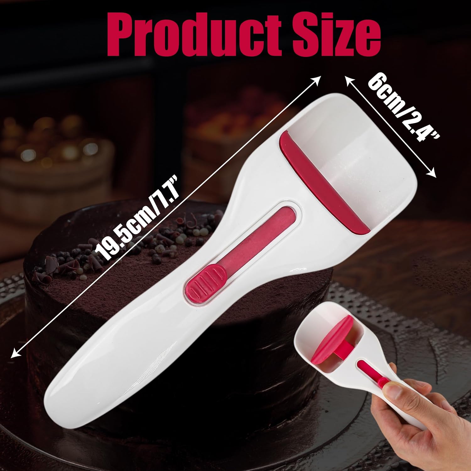 2Pcs Cupcake Scoop Batter Dispenser – One-Touch Sliding Button Dispenses Baking Tool for Muffins, Cakes, Pastry Spatula DIY Home Kitchen Scoopers Distribution Spoon, BPA Free & Dishwasher Safe