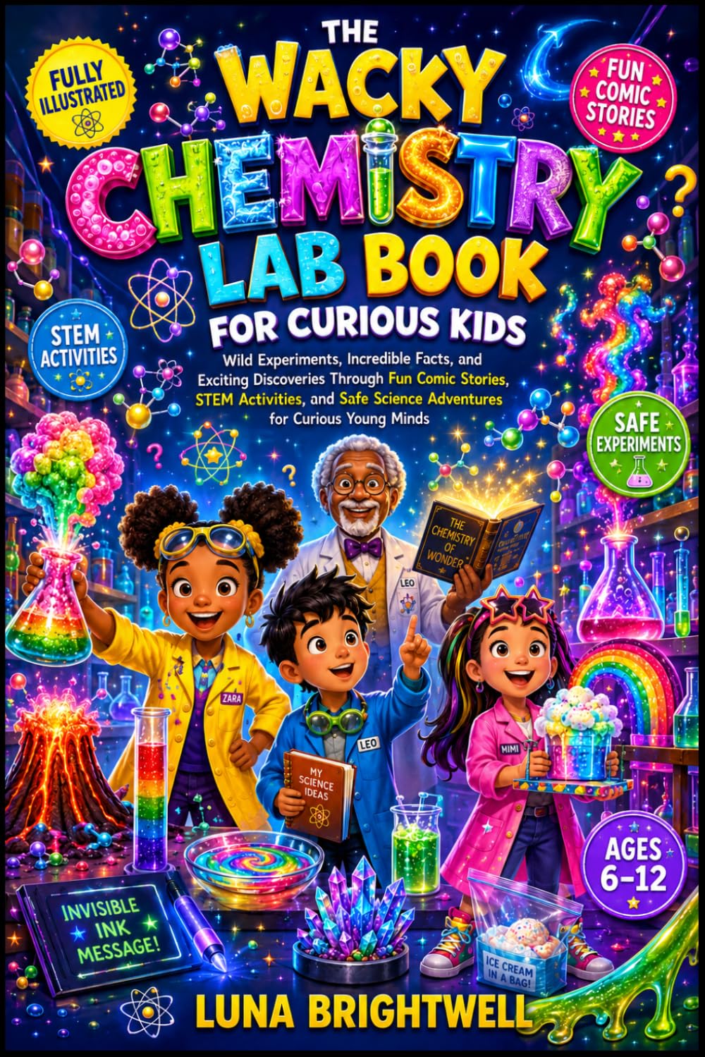 THE WACKY CHEMISTRY LAB BOOK FOR CURIOUS KIDS: Wild Experiments, Incredible Facts, and Exciting Discoveries Through Fun Comic Stories, STEM ... Science Adventures for Curious Young Minds