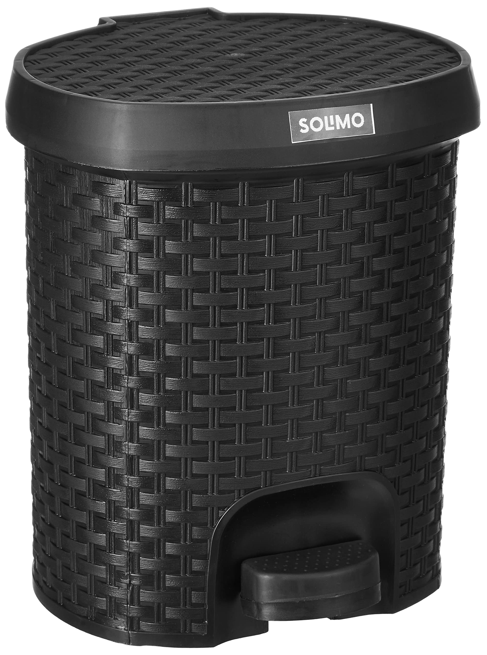 Amazon Brand - Solimo Big Pedal Bin With Inner Bucket, 8 Litres, Black (Medium)