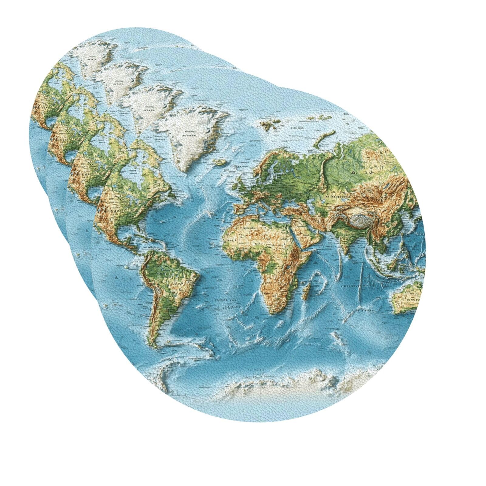 Drink Coasters Set of 4 Quick-Dry Leather Coaster World Map Coasters for Drinks Coffee Cup Mat Tabletop Protection Heat Resistant Coaster for Kitchen Bar Office Home Decor