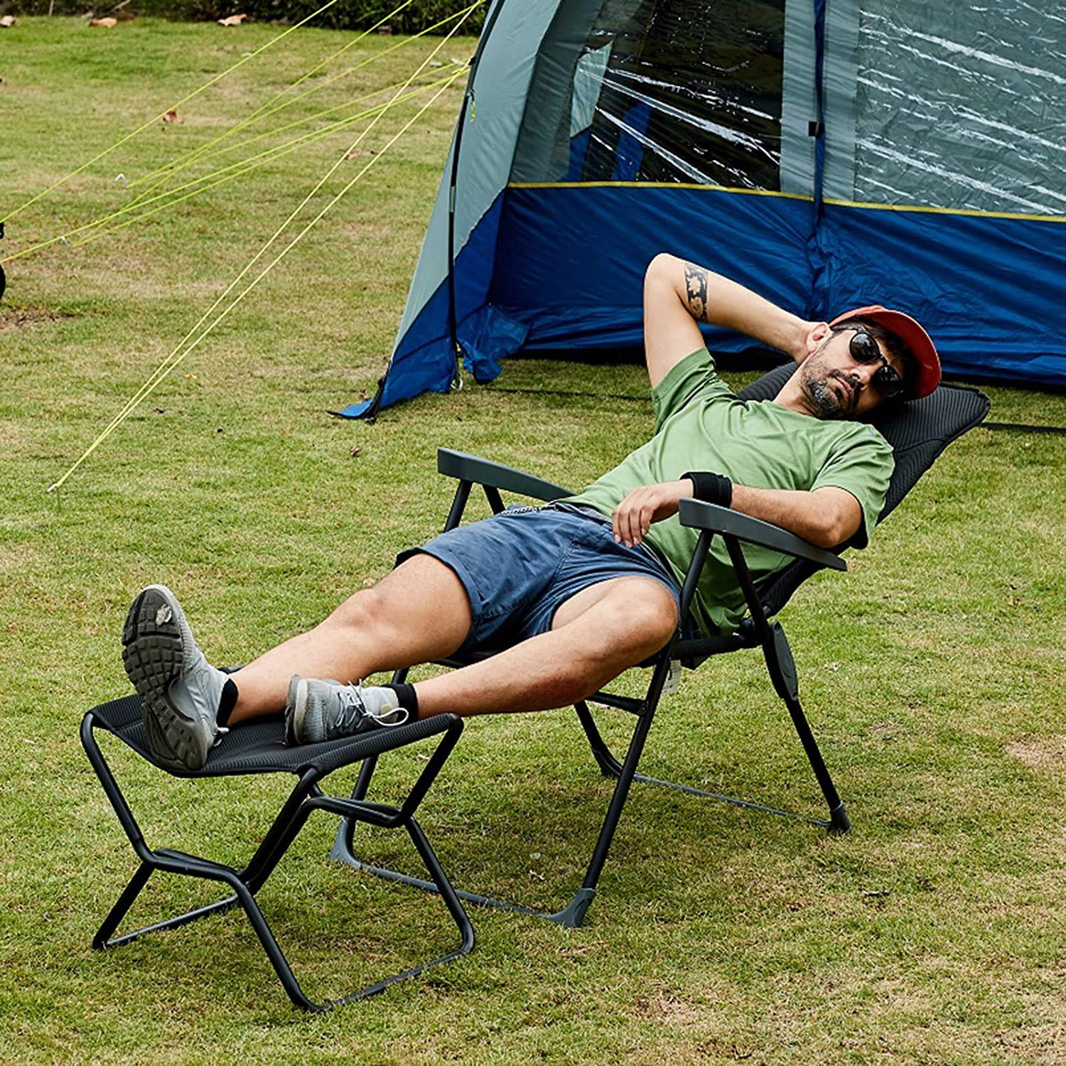 Timber Ridge Folding Camping Garden Reclining Chairs Outdoor Sturdy