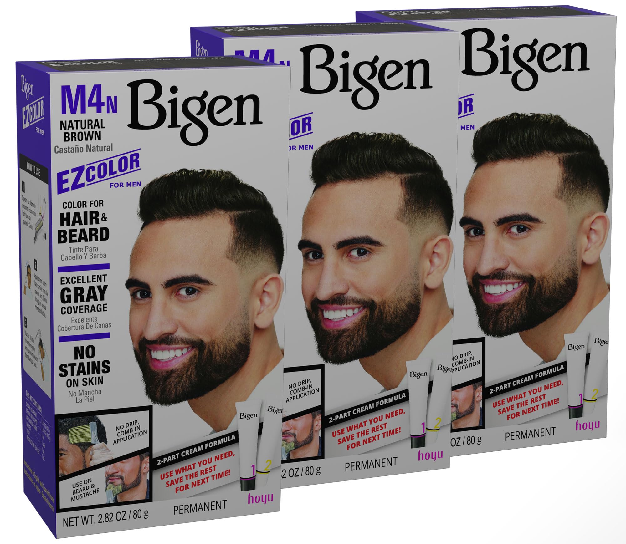 Amazon.com : M4n Bigen EZ Color for Men Natural Brown - 3 Pack