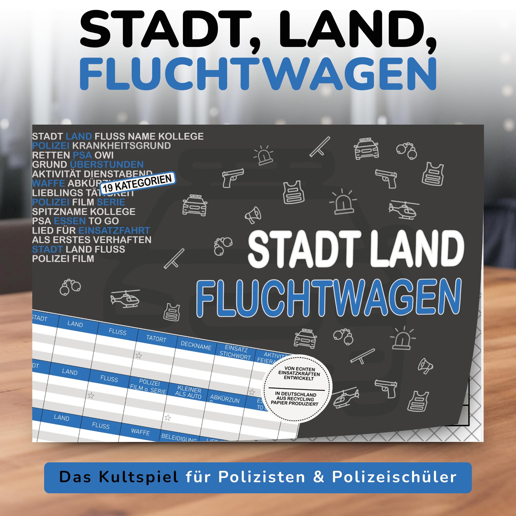 Polizei Rätzel Polizei Geschenk 50 Seiten DIN A4 Recycling Papier