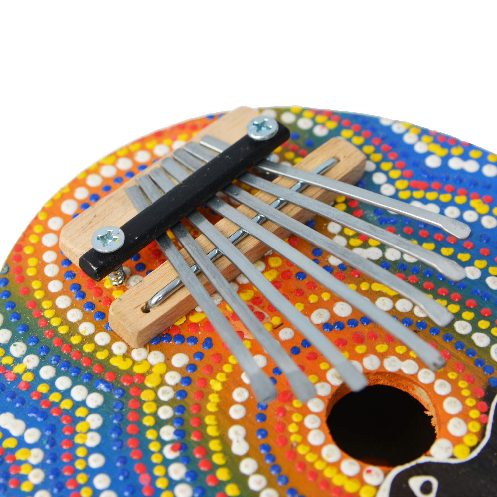 A-Star 7-klawiszowy ręcznie malowany kokos Kalimba Thumb Piano Mbira ze zwierzęcym wzorem