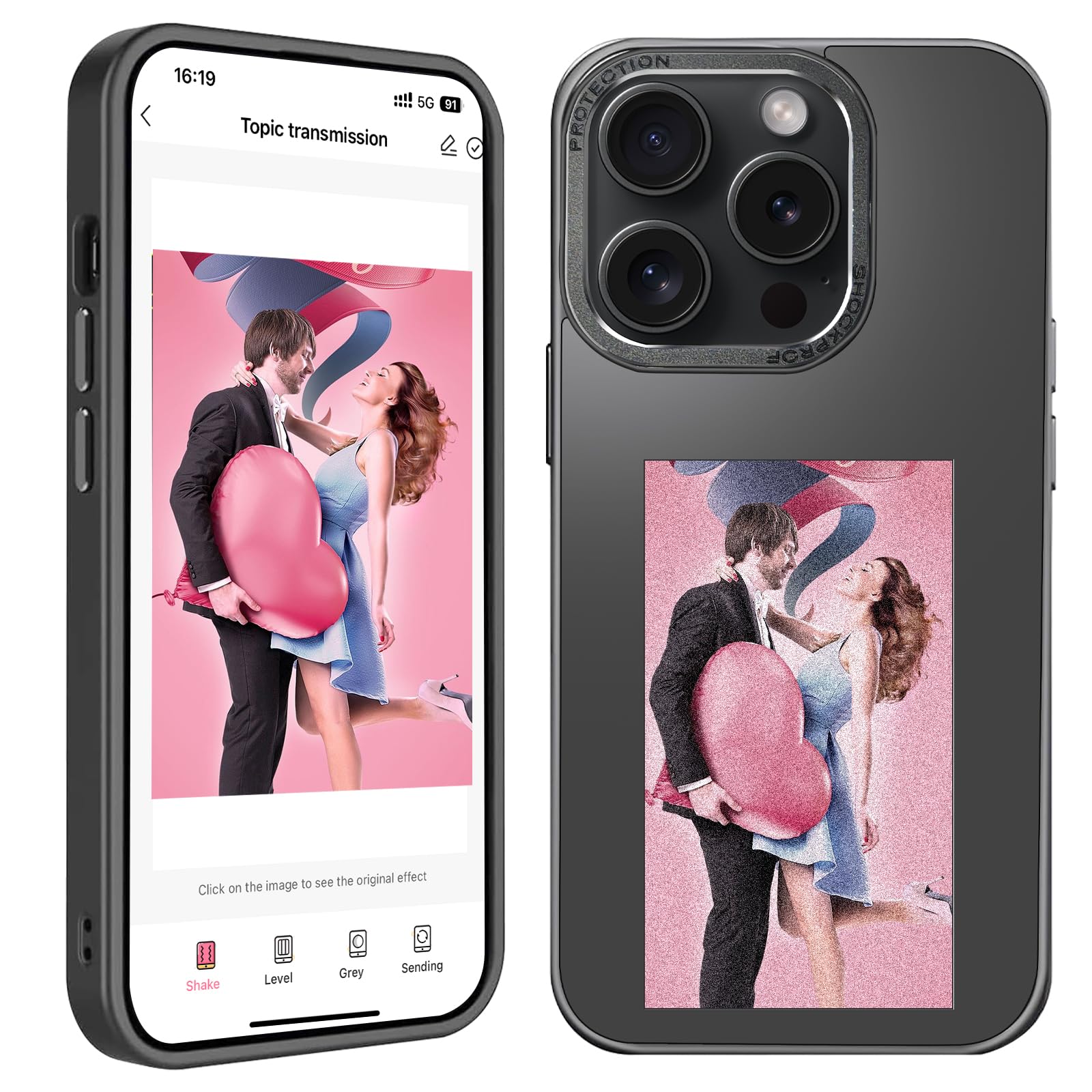 Étui intelligent iPhone 15 Pro Max NFC à affichage photo sans fil et dos modifiable