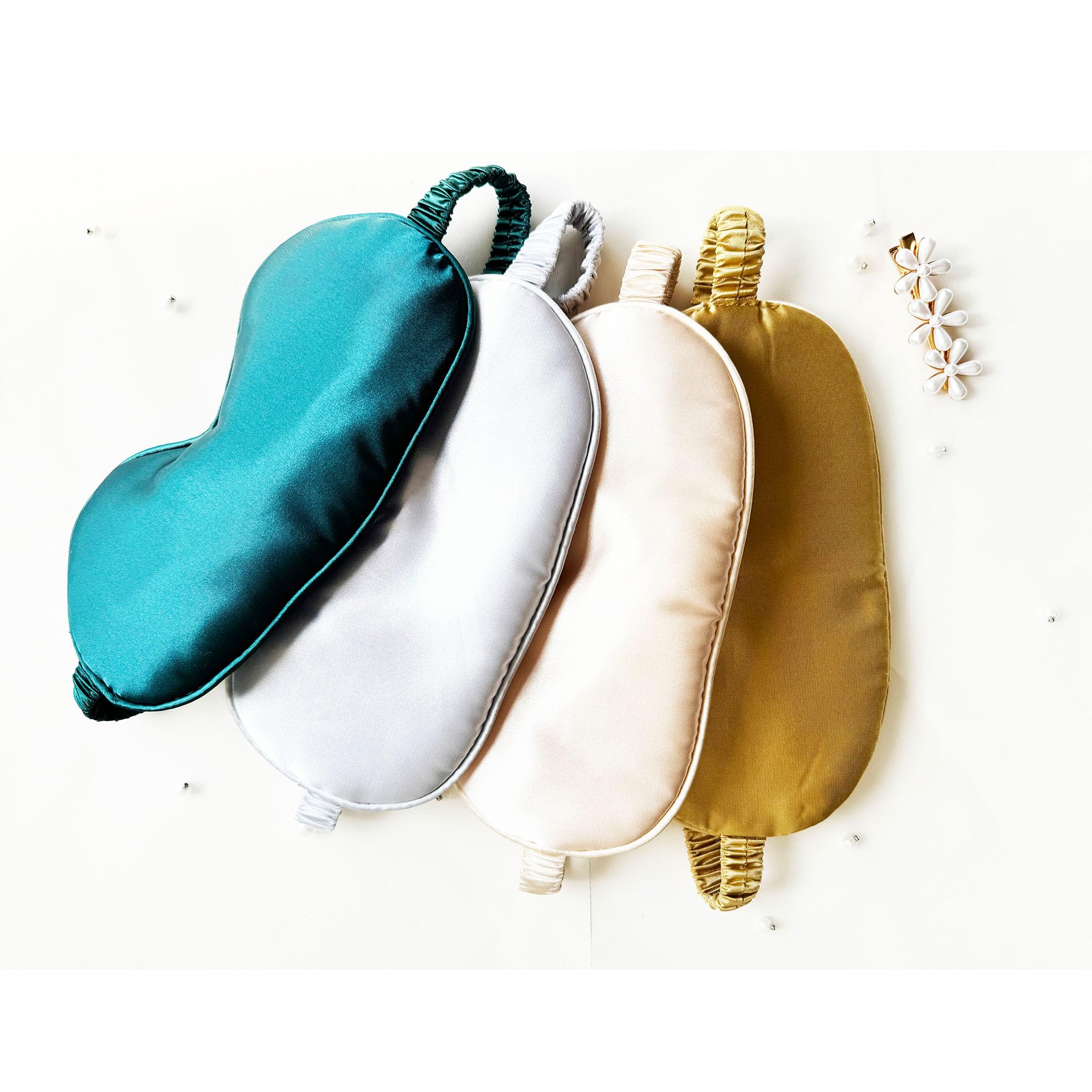 Antifaz para dormir de seda para dormir, cubierta de ojos de satén, máscara de ojos de satén para dormir, bolsa de almacenamiento de seda, mixcolor, 3 unidades