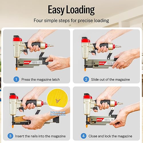 Miniatura 8 de meite MP635B Clavadora de Pines con 10000 clavos sin cabeza de 1 pulgada, Clavadora Neumática de Calibre 23, Pistola Neumática de Clavos sin Cabeza,