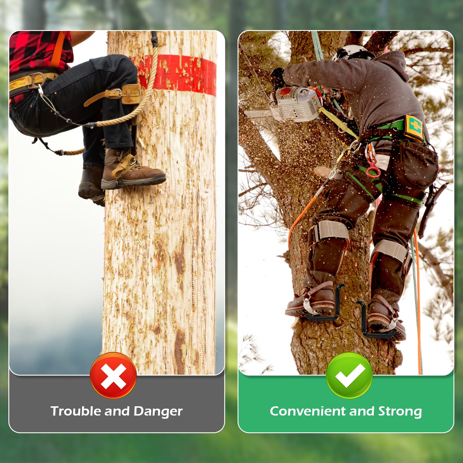 Juego de 16 clavos para trepar árboles, crampones para trepar árboles, crampones para árboles, para practicar escalada de árboles, supervivencia en la selva, recolección de frutas, etc