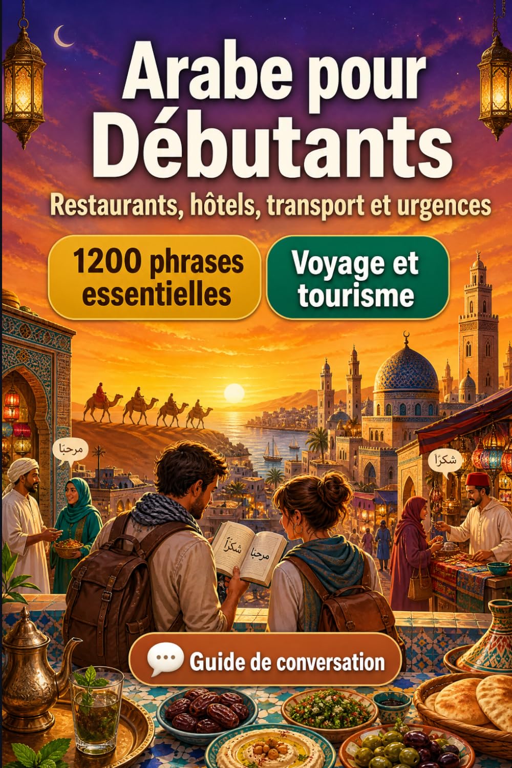 Arabe Pour Débutants: 1200 phrases essentielles en Arabe pour voyager: Guide de prononciation facile, conversations du quotidien, restaurants, hôtels, ... shopping, urgences et conseils culturels