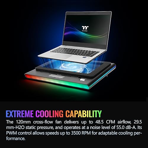 Miniatura 3 de Thermaltake Enfriador masivo para portátil EXTREME portátil de hasta 18 pulgadas 800  3500 RPM 48.5 CFM ventilador de flujo cruzado de 4.724 in